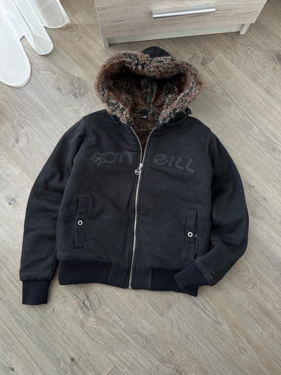 If Six Was Nine × Japanese Brand × Vintage Vintage If Six Nine Style Faux Fur O'Neill Black Hoodie Size M / US 6-8 / IT 42-44 - 7 Thumbnail