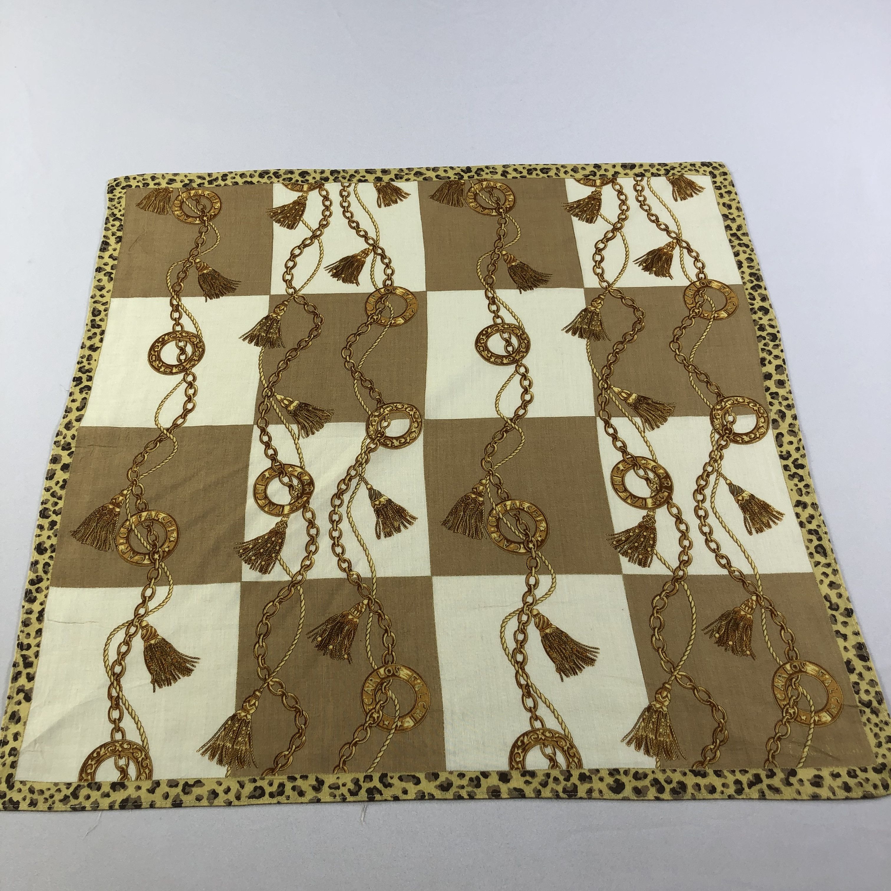 Vintage Carlos Falchi Gold Chains Handkerchief Bandana H1877 Size ONE SIZE - 1 Thumbnail