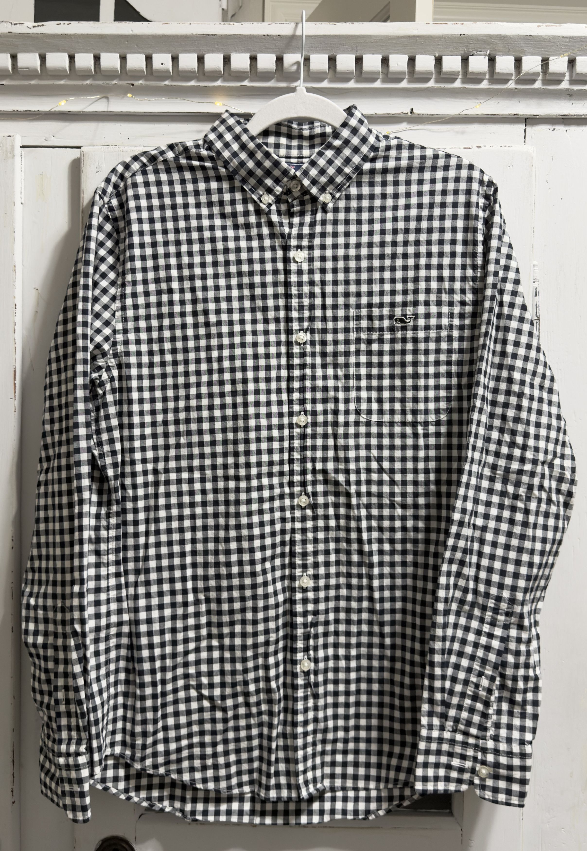 Vineyard Vines Navy Gingham Slim Fit Tucker Longsleeve Shirt Size US M / EU 48-50 / 2 - 1 Thumbnail