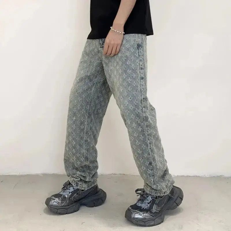 Japanese Brand Streetwear Design Cross Straight Jeans Pants y2k Size US 32 / EU 48 - 2 Thumbnail
