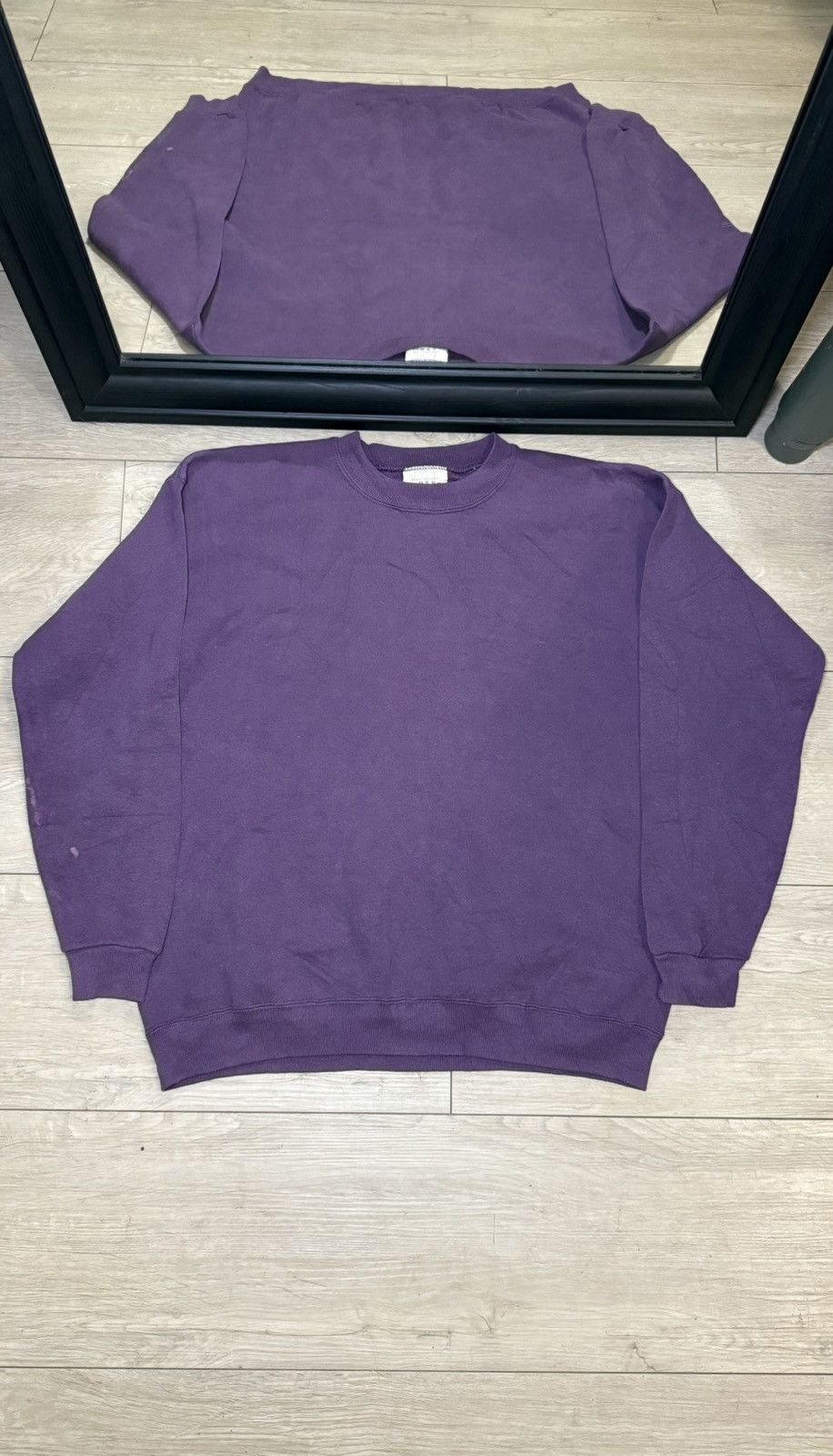Fruit Of The Loom Vintage / Y2K 1980s Riders Purple Blank Sweatshirt Size US XL / EU 56 / 4 - 1 Thumbnail