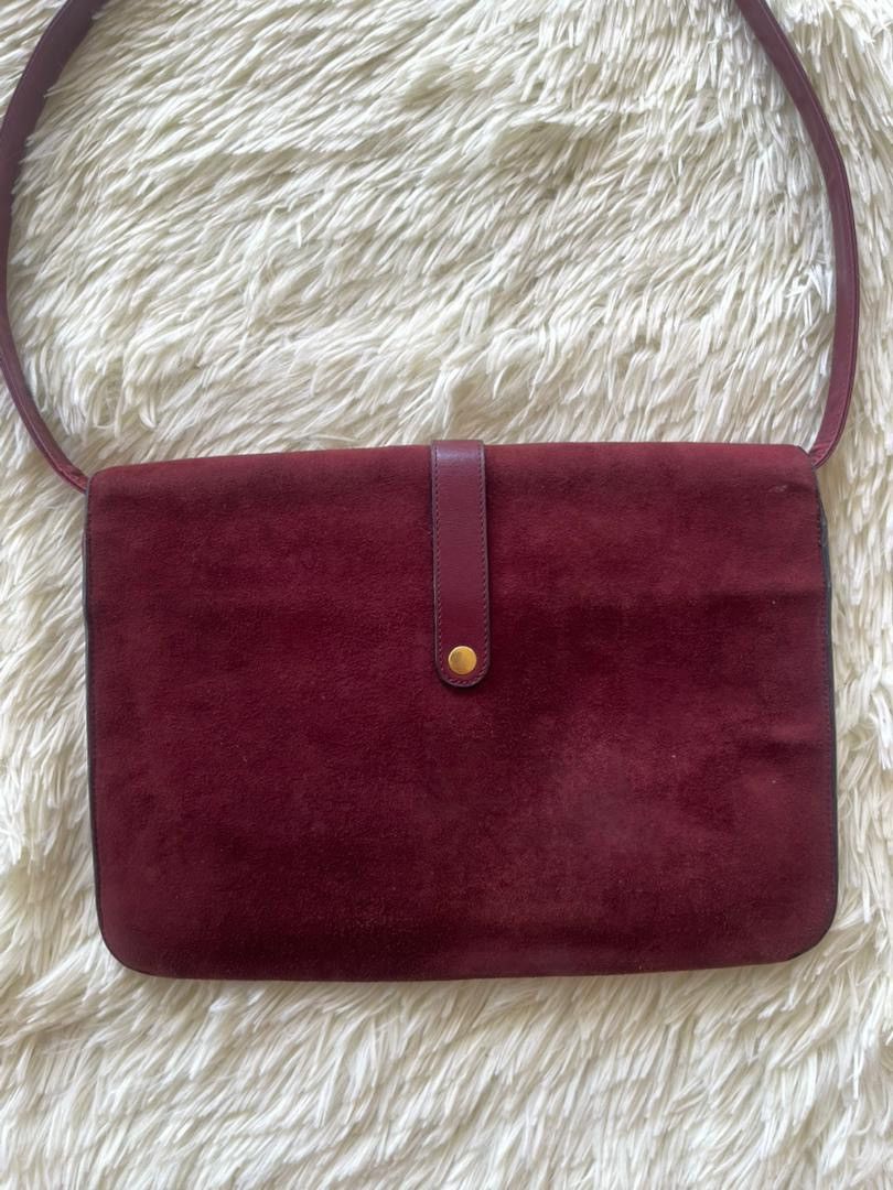 Christian Dior Monsieur Christian Dior Suede Leather Burgundy Shoulder Bag Size ONE SIZE - 9 Thumbnail
