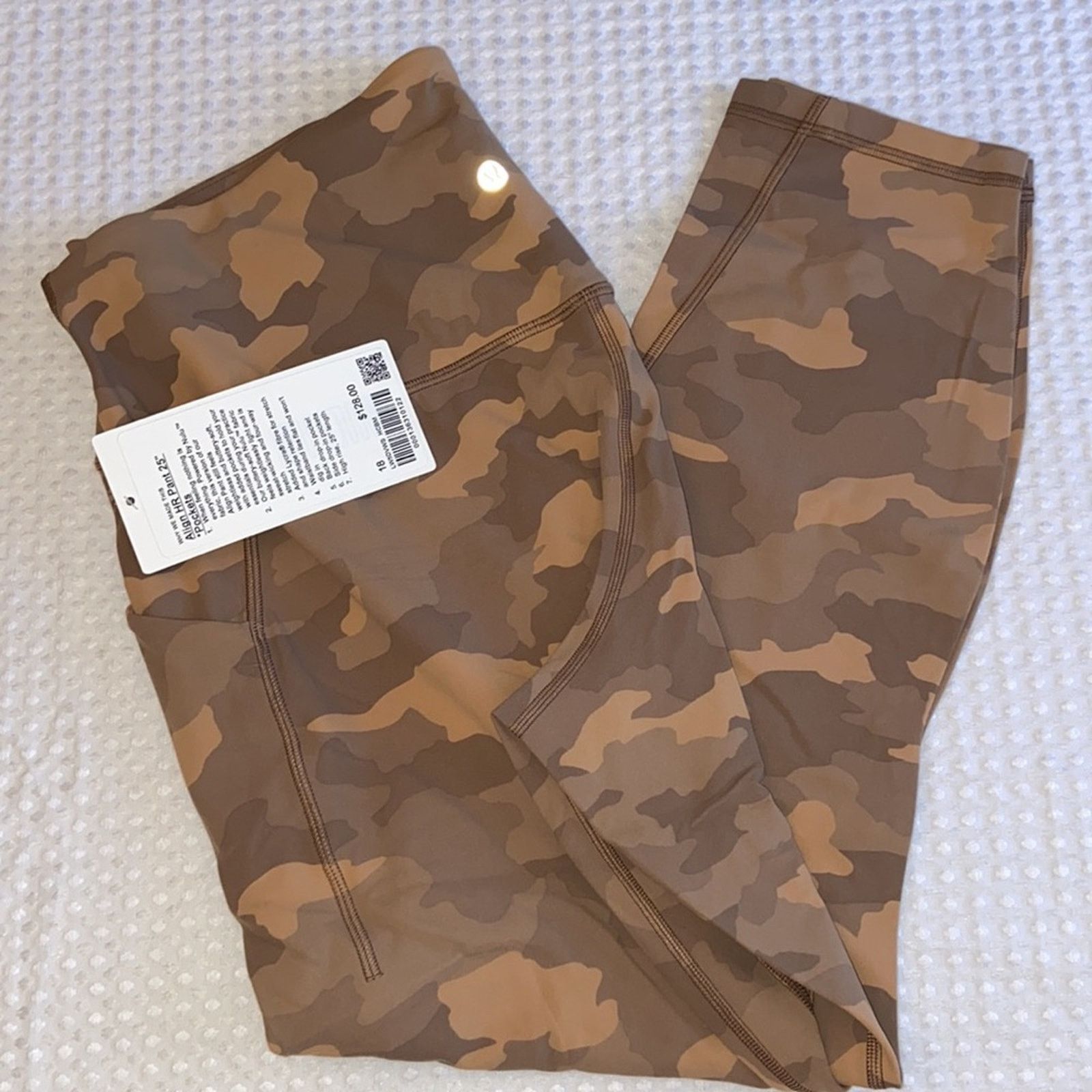 Lululemon NEW! Align High Rise HR Pant 25” Pockets 18 Camo Beige Multi Size 40" / US 18 - 4 Thumbnail