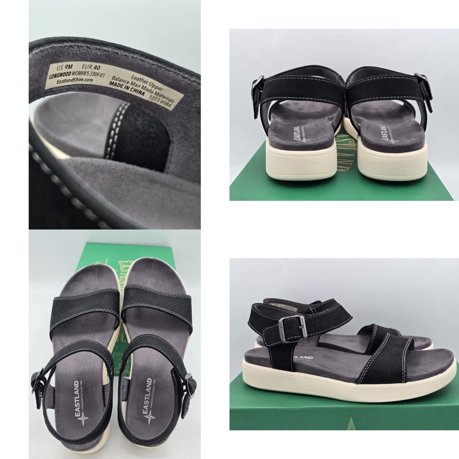 Eastland VINTAGE Eastland Women's Longwood Black Backstrap Slide Sandal Sz 9 M Size US 9 / IT 39 - 8 Thumbnail