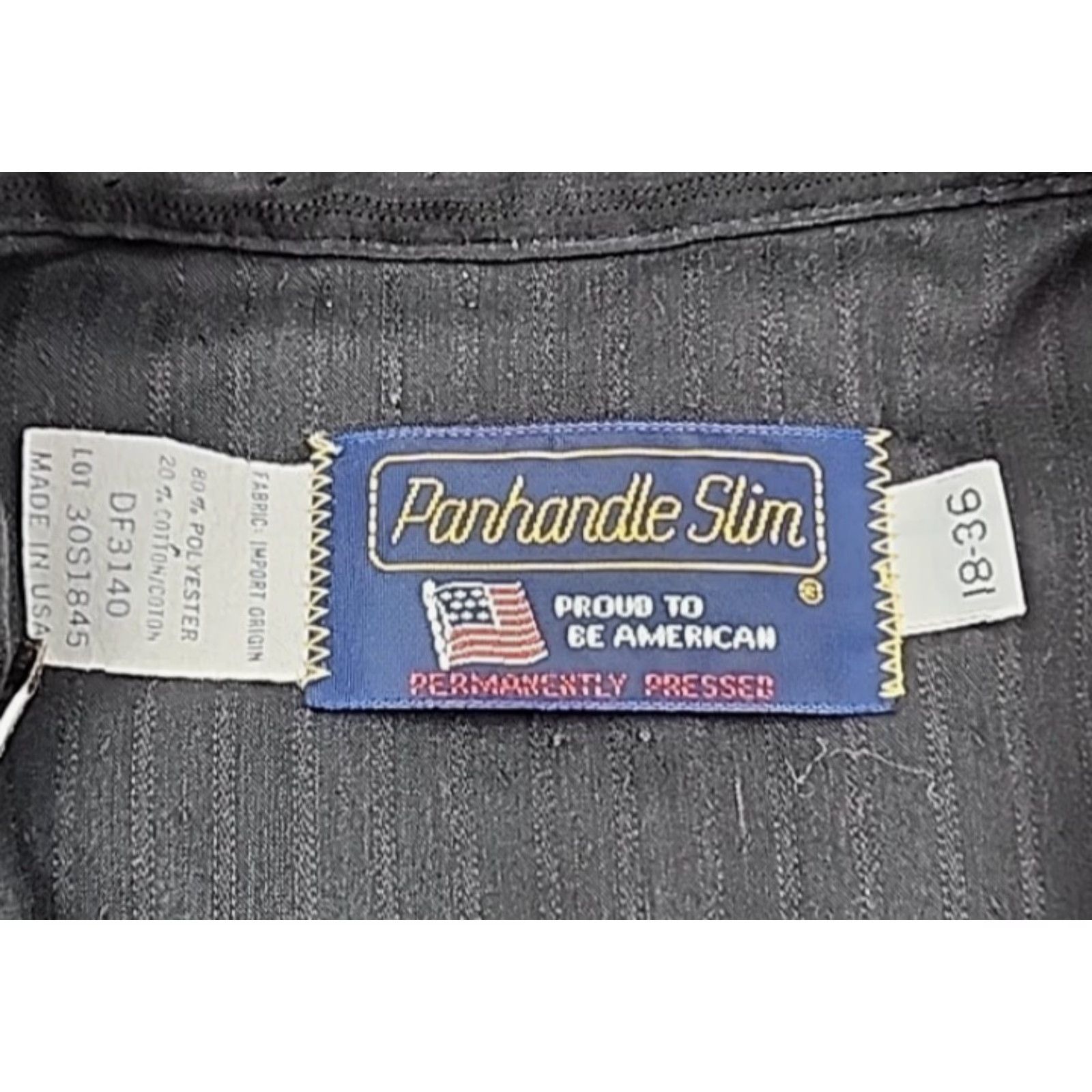 Vintage VINTAGE Panhandle Slim Pearl Snap Shirt 18-36 Black Striped Western USA Made Cowboy Shirt Mens Regular 100% Cotton Size US XXL / EU 58 / 5 - 5 Thumbnail