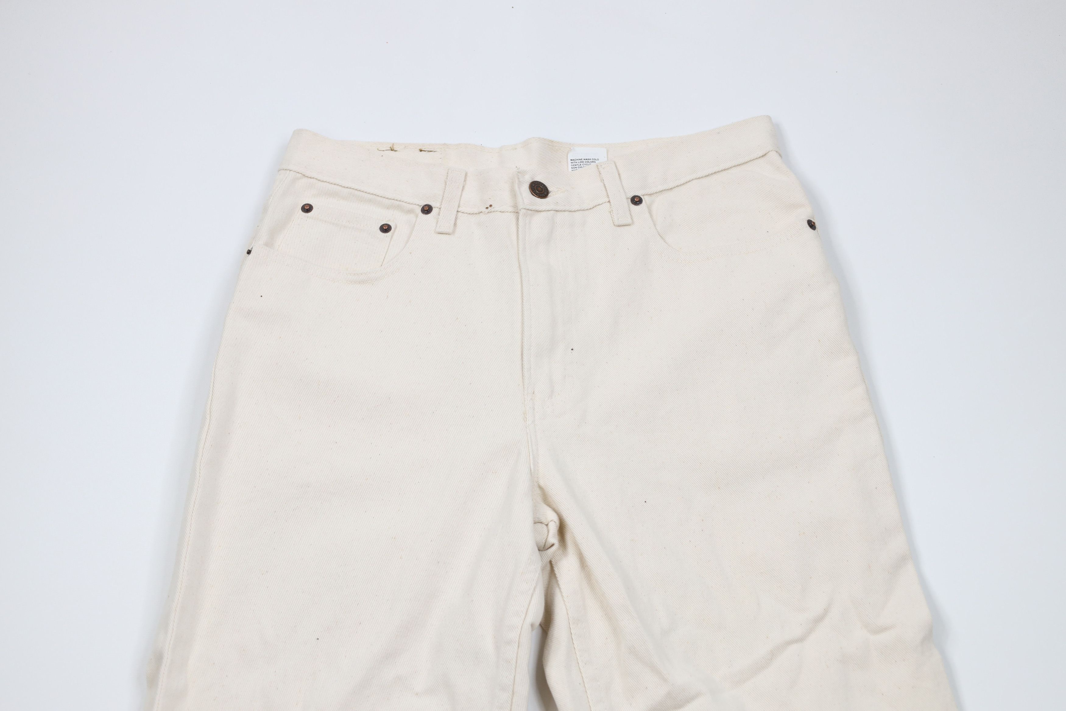 Vintage Deadstock Vintage 90s Streetwear Leg Denim Jeans Beige Size US 32 / EU 48 - 2 Thumbnail