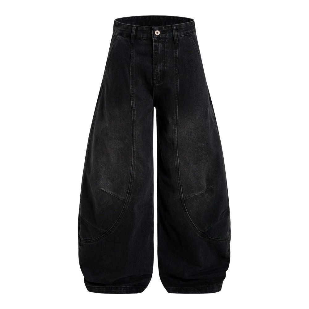 Vintage Men's washed distressed punk loose wide-leg scimitar jeans Size US 34 / EU 50 - 2 Thumbnail