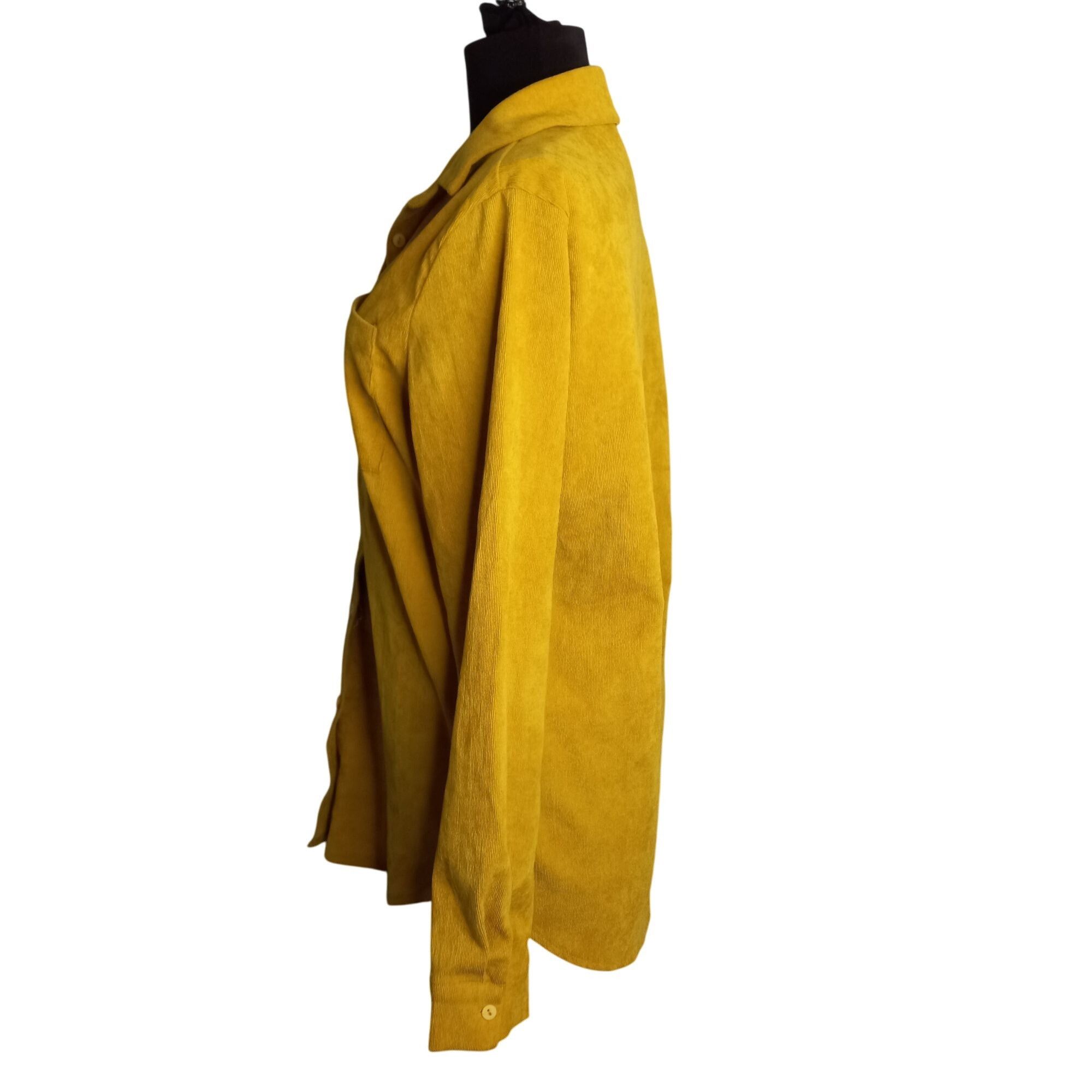 Nasty Gal Nasty Gal Size L Shirt Mustard Yellow Button Down Long Sleev Size L / US 10 / IT 46 - 3 Thumbnail
