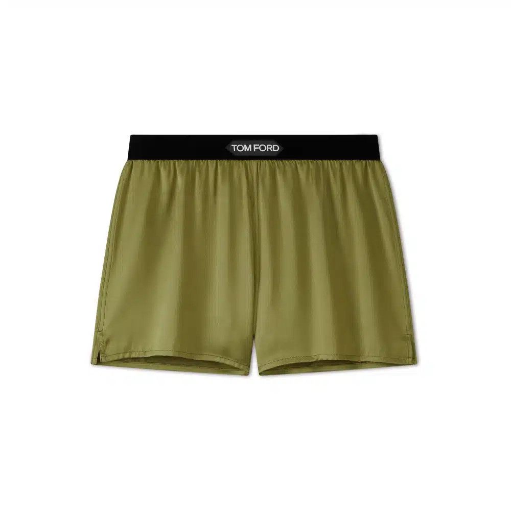 Tom Ford o1loc1c1124 SH0021 Satin Short in Army Green Size 25" / US 0 / IT 36 - 1 Thumbnail