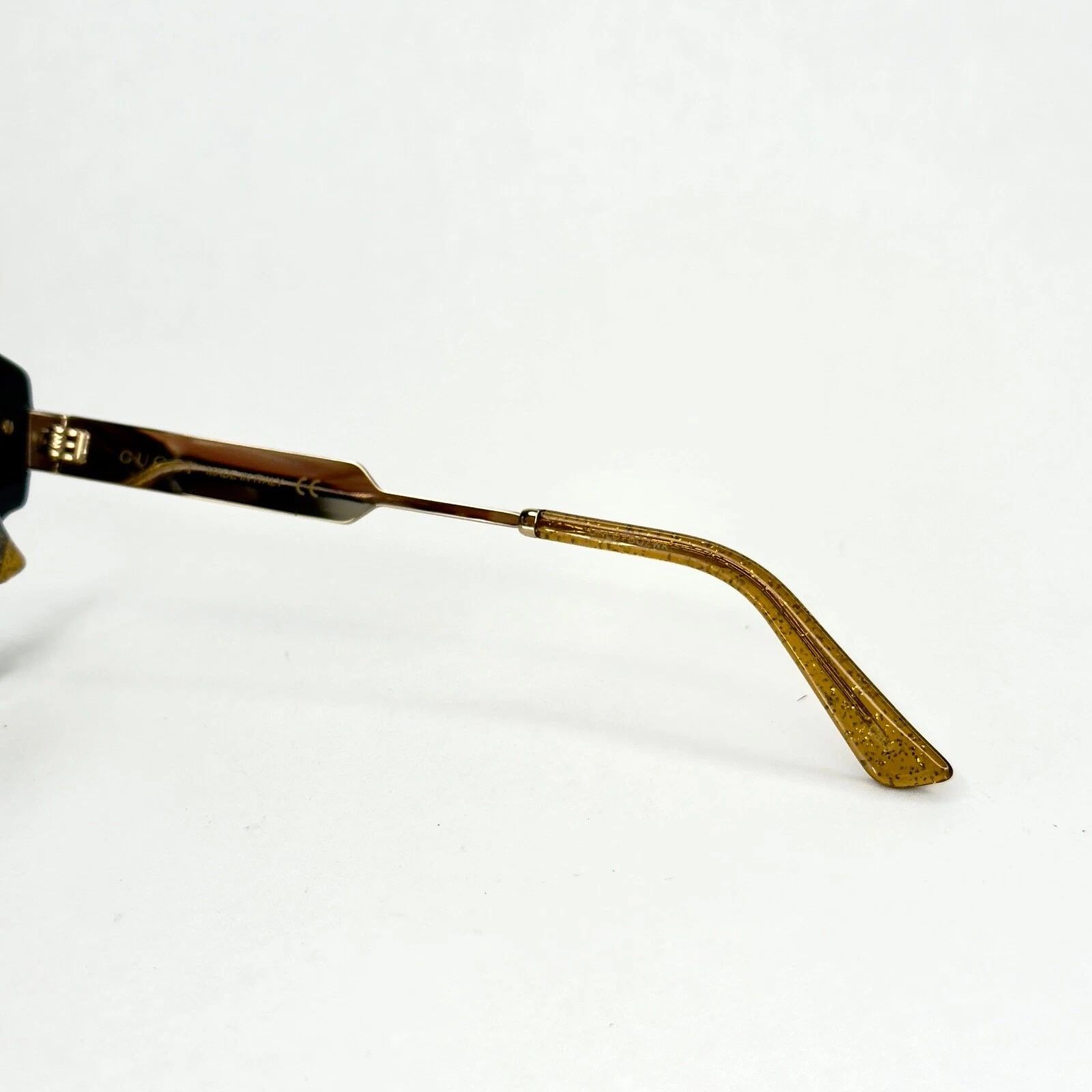 Gucci GUCCI GG0281S WEB Stripe 0281 Gold Black Sunglasses 001 Size ONE SIZE - 4 Thumbnail