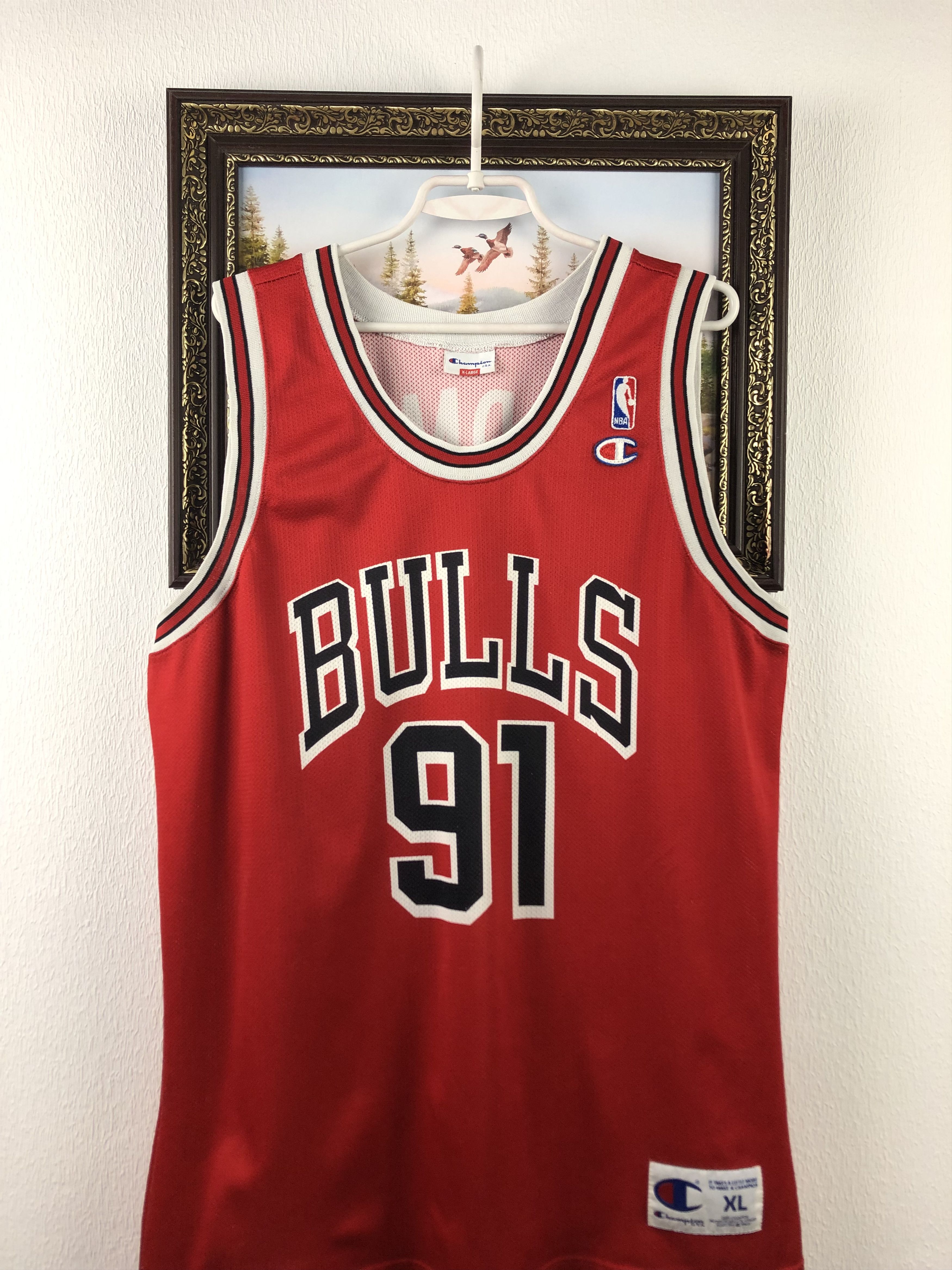 Champion Vintage 90's Champion Chicago Bulls Rodman Jersey Shirt Mens Size US XL / EU 56 / 4 - 2 Thumbnail