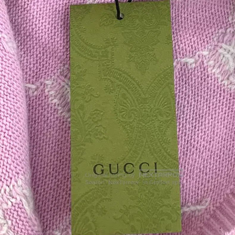 Gucci Gucci Pink logo jacquad full printed wool round-neck short Size XS / US 0-2 / IT 36-38 - 7 Thumbnail