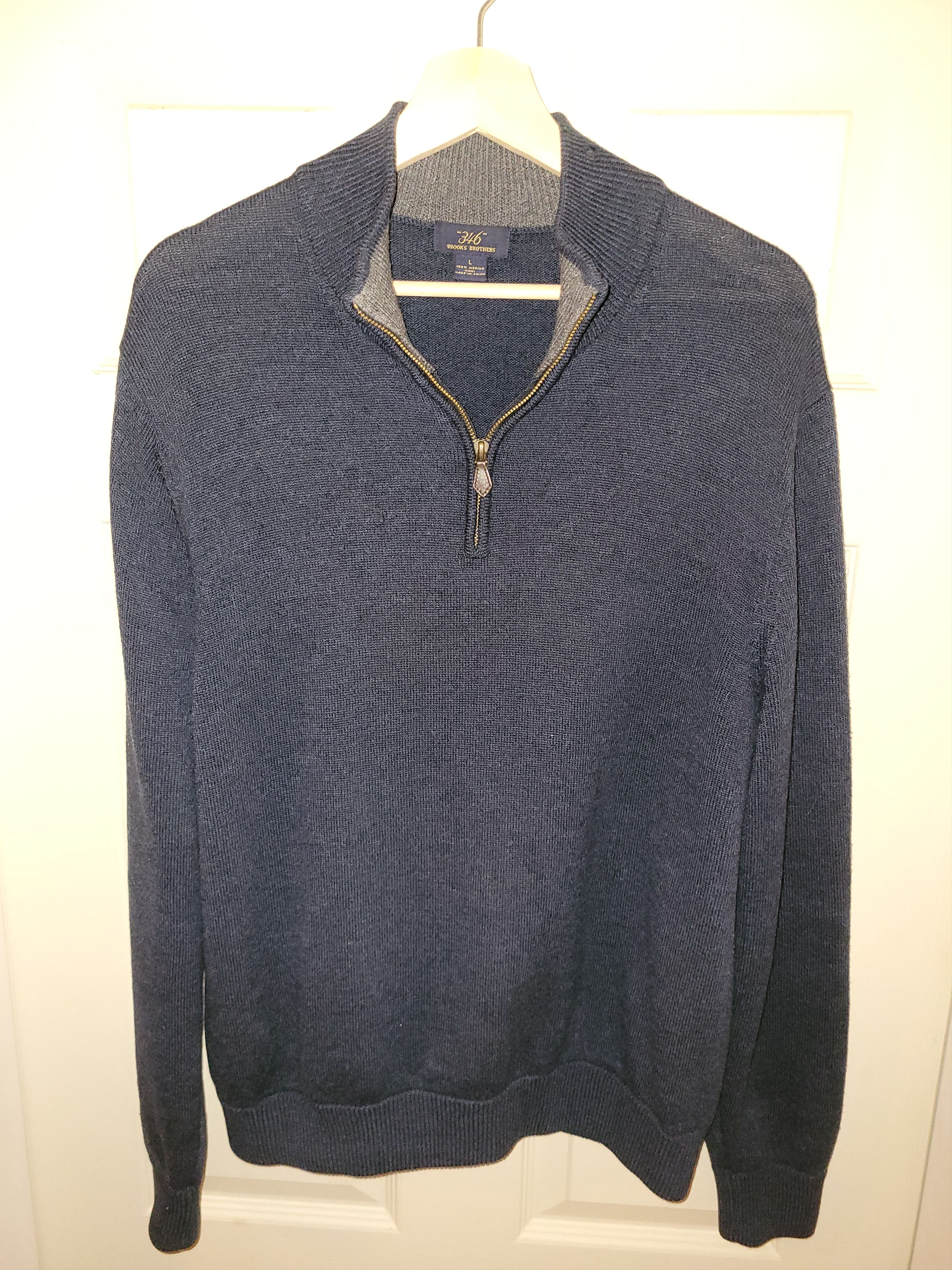 Brooks Brothers Brooks Brothers "346" Merino Quarter-Zip Size US L / EU 52-54 / 3 - 1 Thumbnail