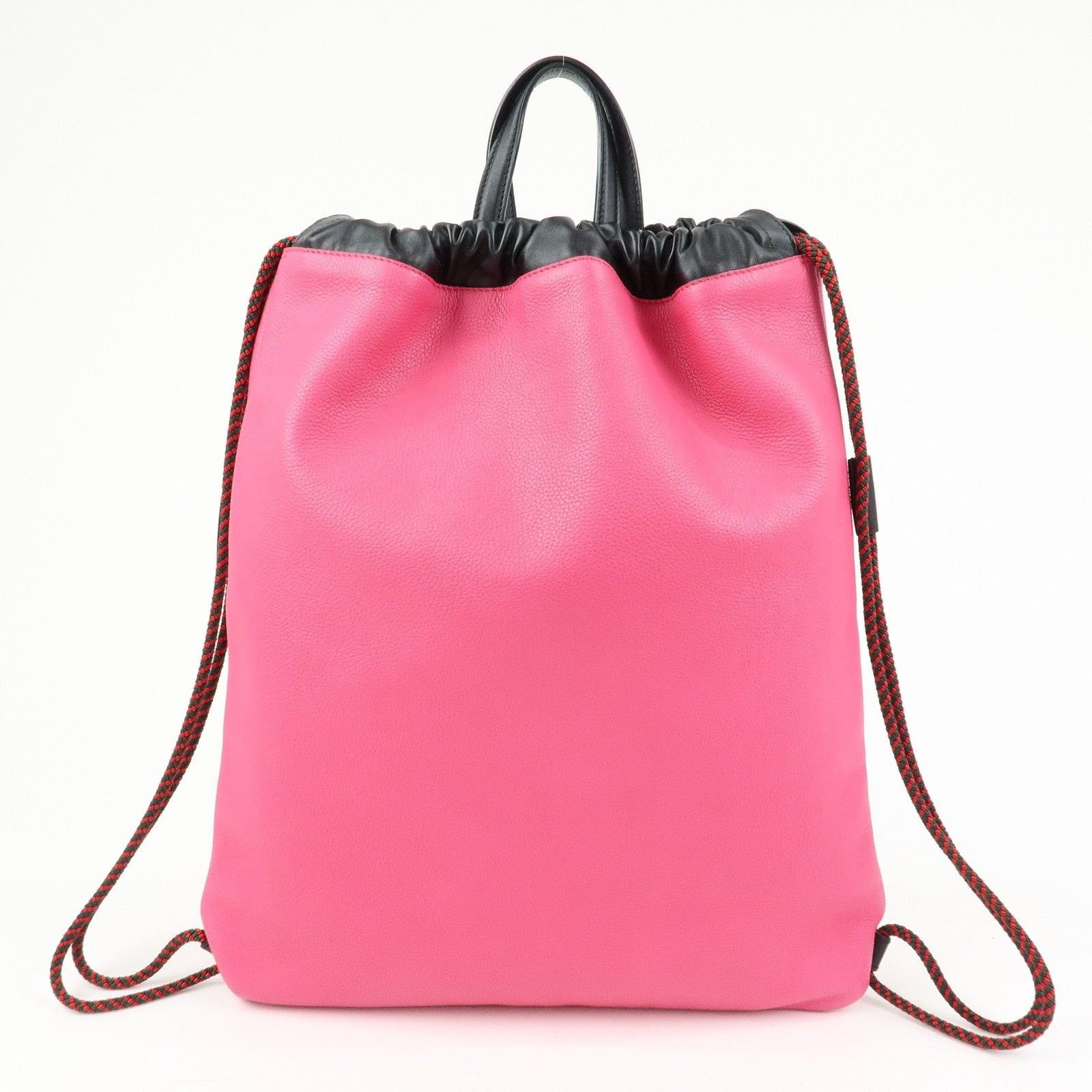 Gucci Gucci Interlocking G Drawstring Backpack Calfskin Pink Size ONE SIZE - 2 Thumbnail