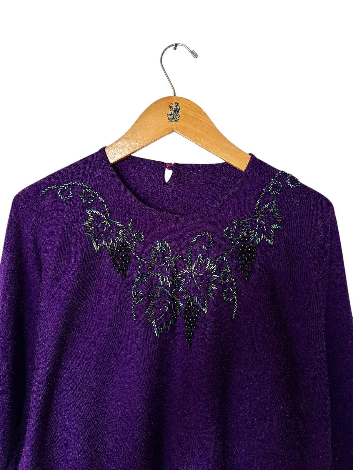 The Unbranded Brand Vintage Unbranded Grape Knitwear Sweater Size XL / US 12-14 / IT 48-50 - 4 Thumbnail