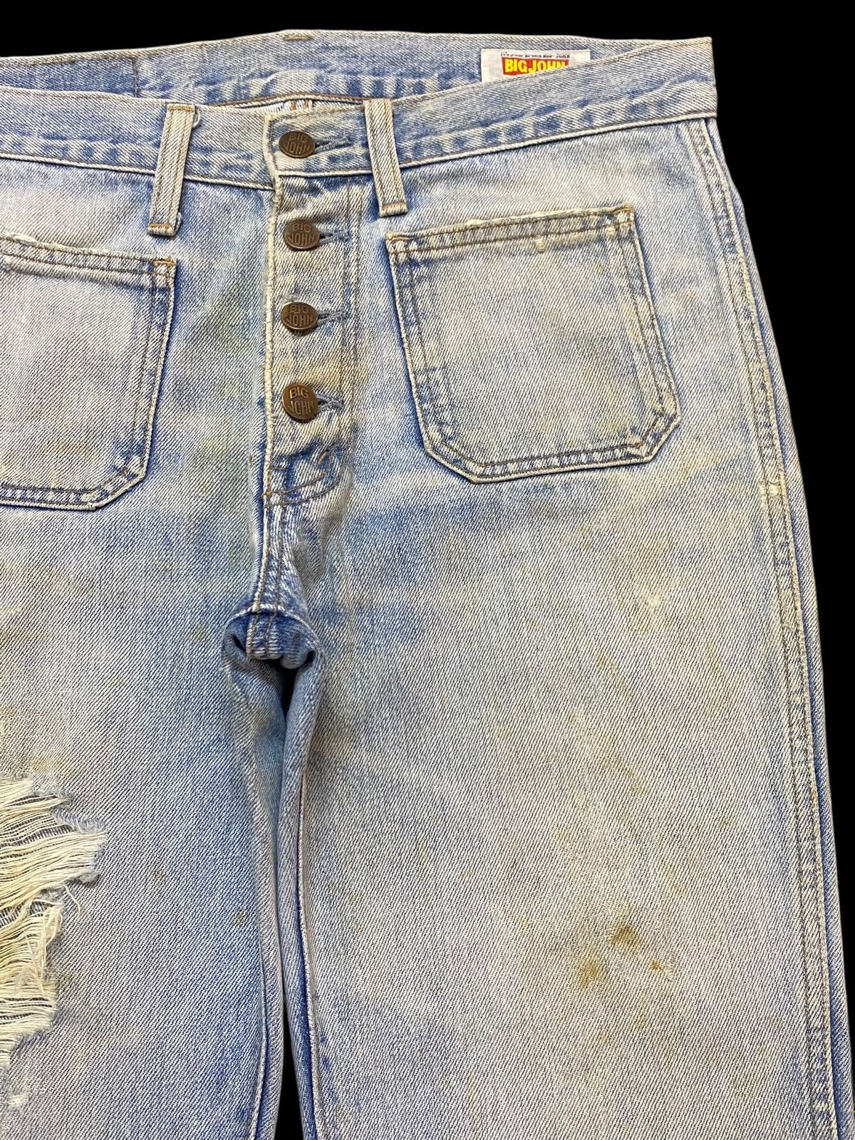 Tornado Mart Vintage Big John 70’s Fade Grunge Distressed Flare Jeans Size US 32 / EU 48 - 8 Thumbnail