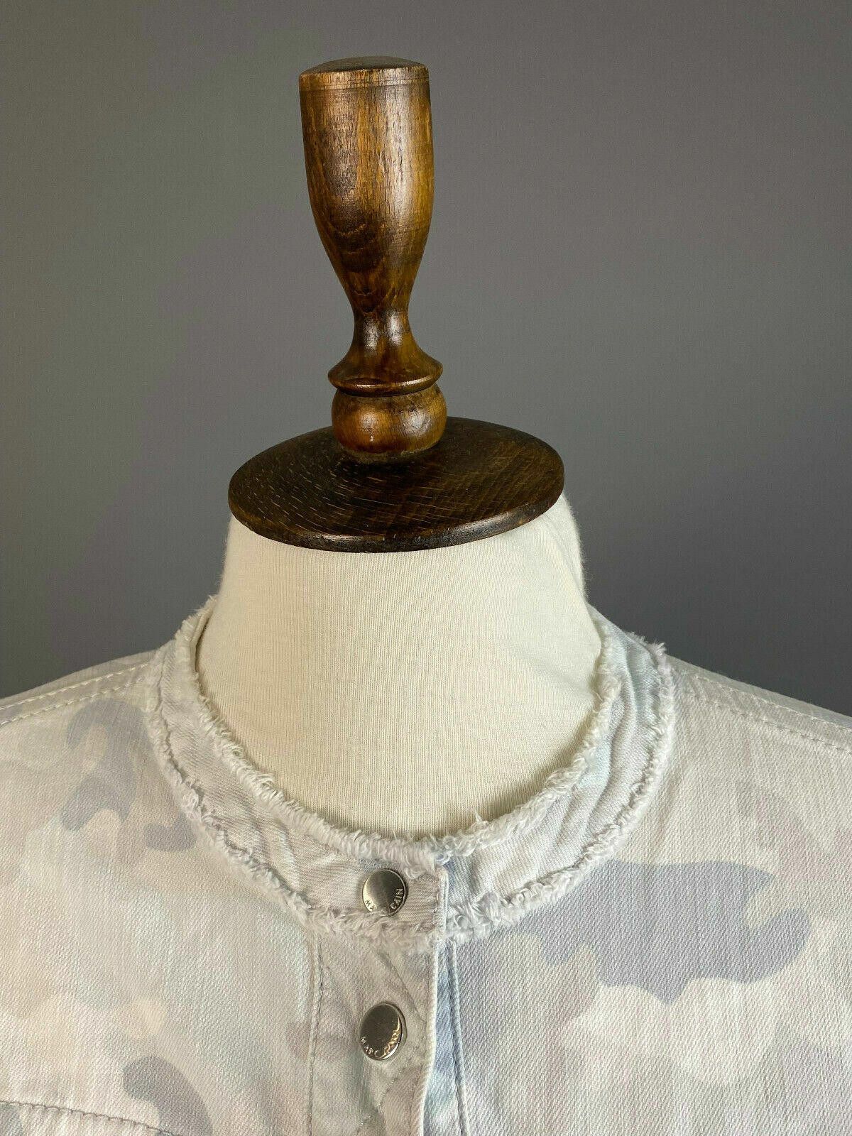Designer Marc Cain White Camo Designer Cotton Snap Jacket Size 3 Size M / US 6-8 / IT 42-44 - 4 Thumbnail