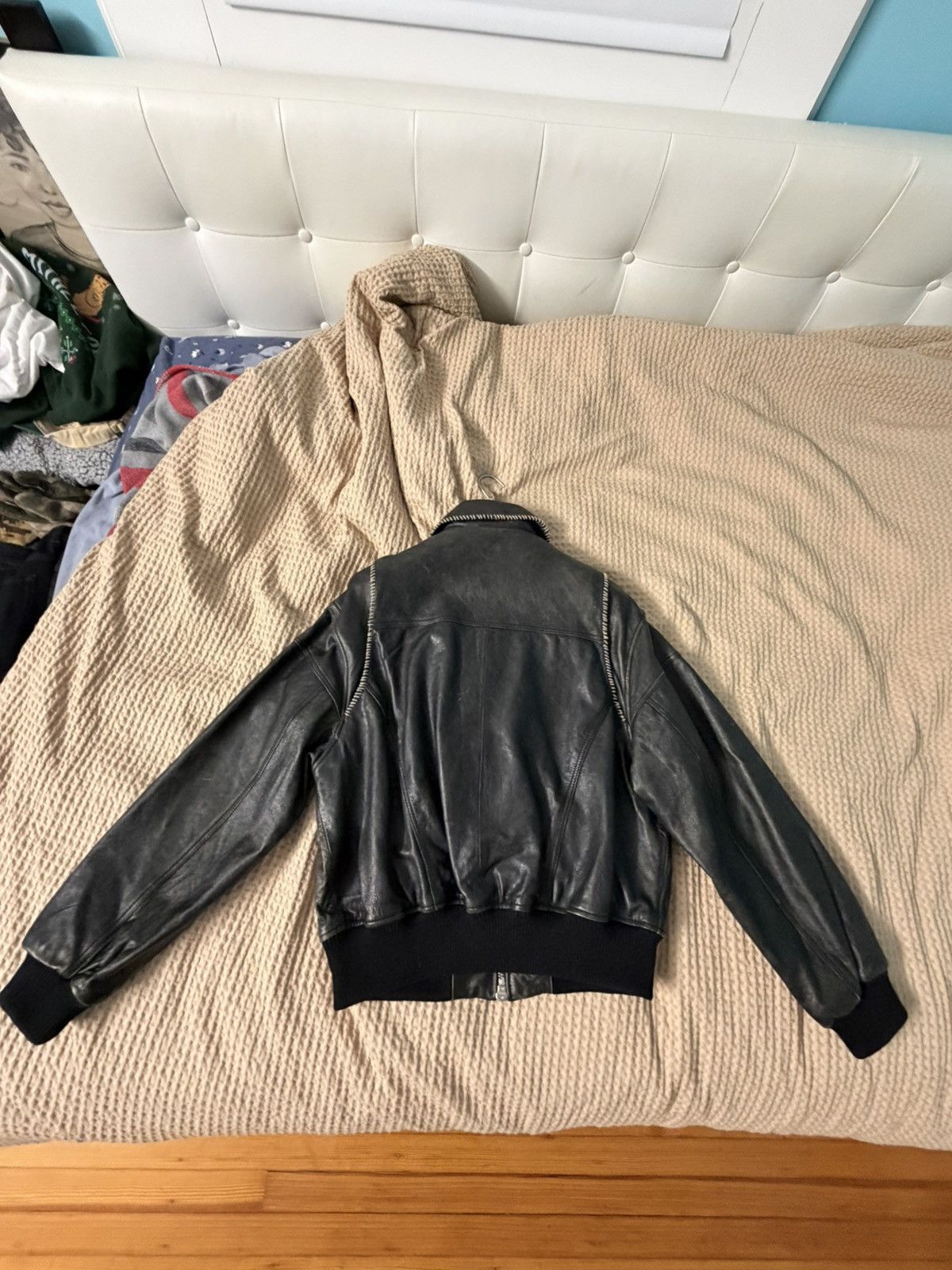 Zara Zara cross stitch leather jacket s Size US S / EU 44-46 / 1 - 2 Thumbnail