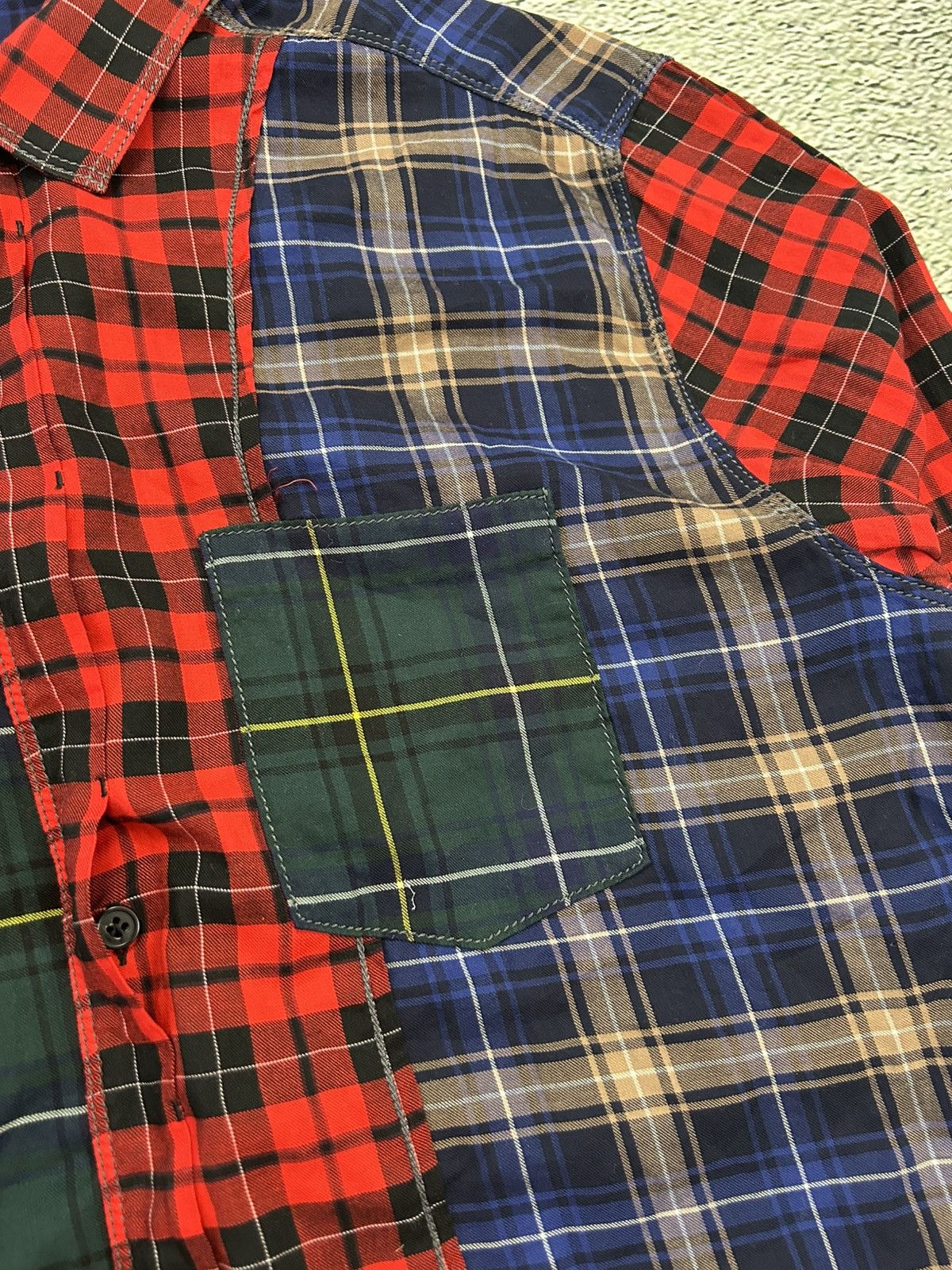 Lanvin Lanvin shirt patchwork plaid tartan button up flannel runway Size US XL / EU 56 / 4 - 8 Thumbnail