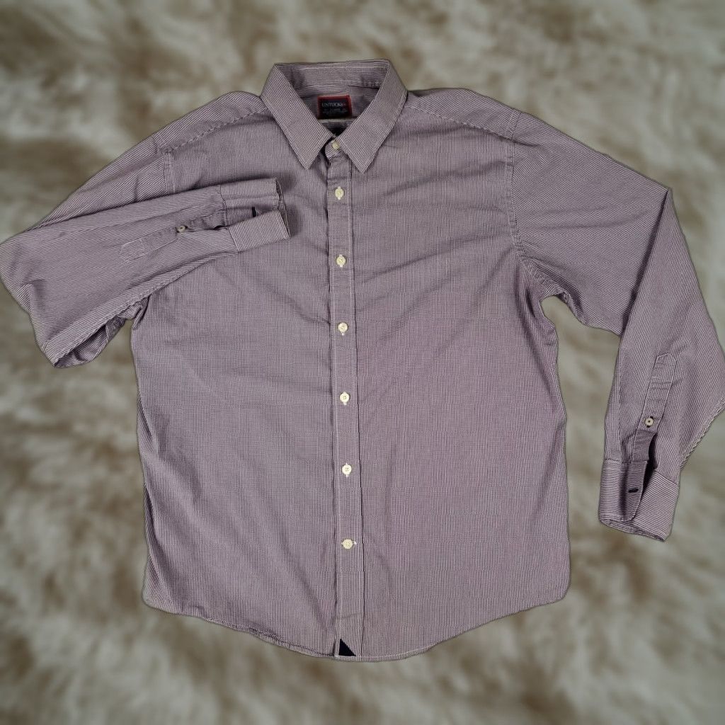 UNTUCKit UNTUCKit Shirt Mens XL Purple Check Button Up Long Sleeve Size US XL / EU 56 / 4 - 1 Thumbnail