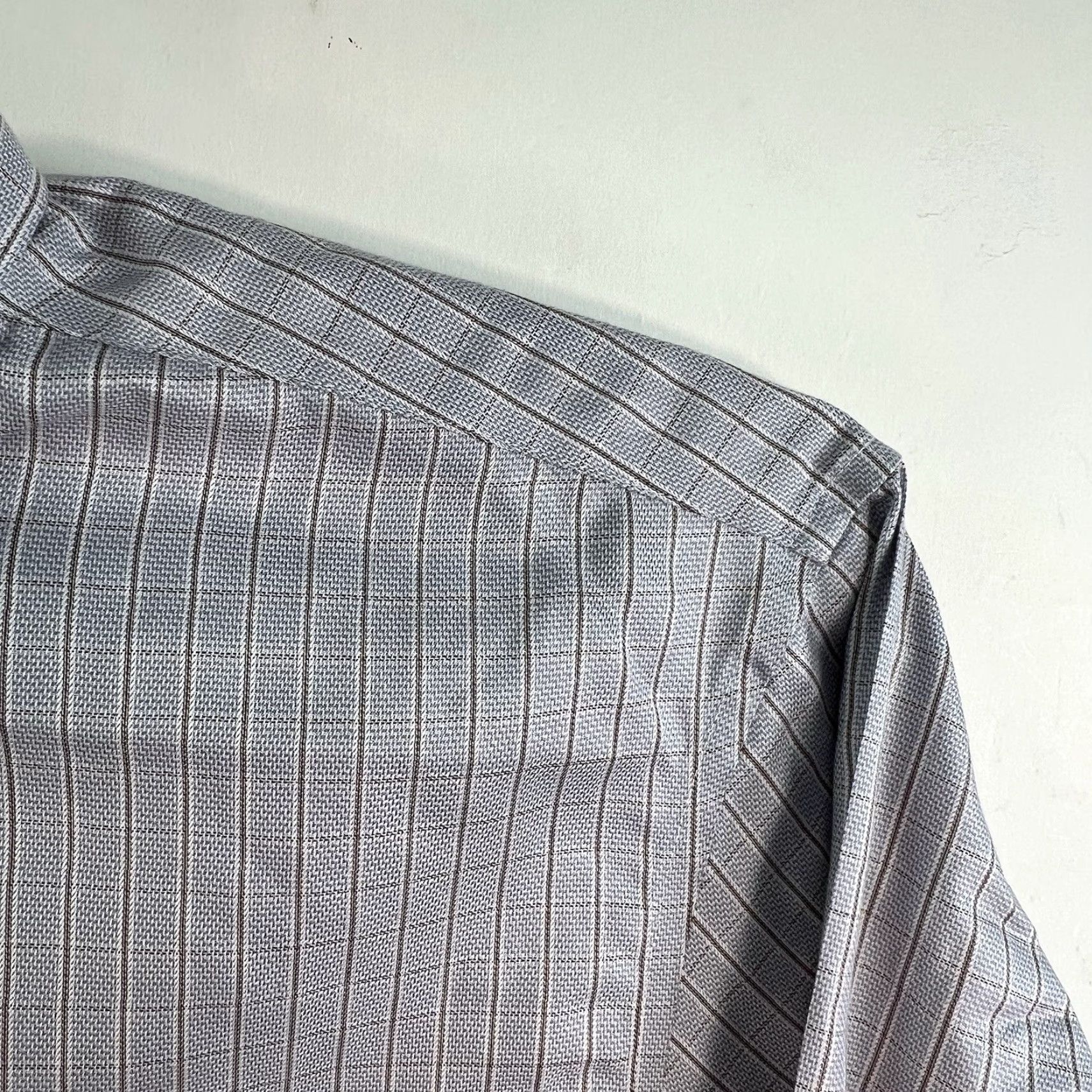 Hart Schaffner Marx Hart Schaffner Marx Shirt Adult 17.5 Blue Long Sleeve Button-Up Mens Size US XL / EU 56 / 4 - 2 Thumbnail