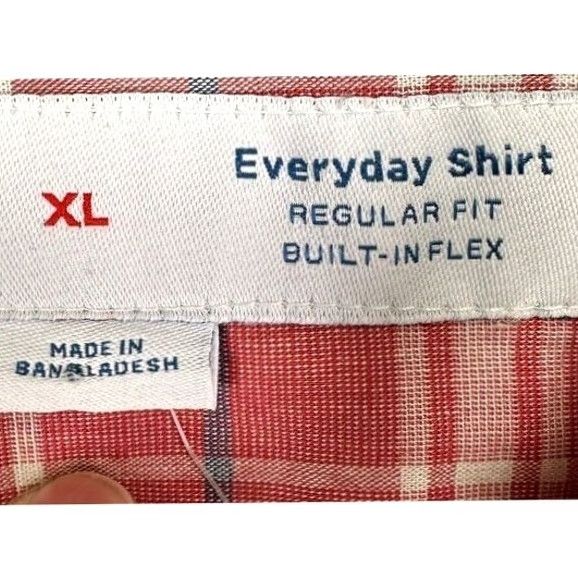 Old Navy Old Navy Everyday Built-In Flex Shirt Men XL Red Plaid Regular Fit Button Up NEW Size US XL / EU 56 / 4 - 4 Thumbnail