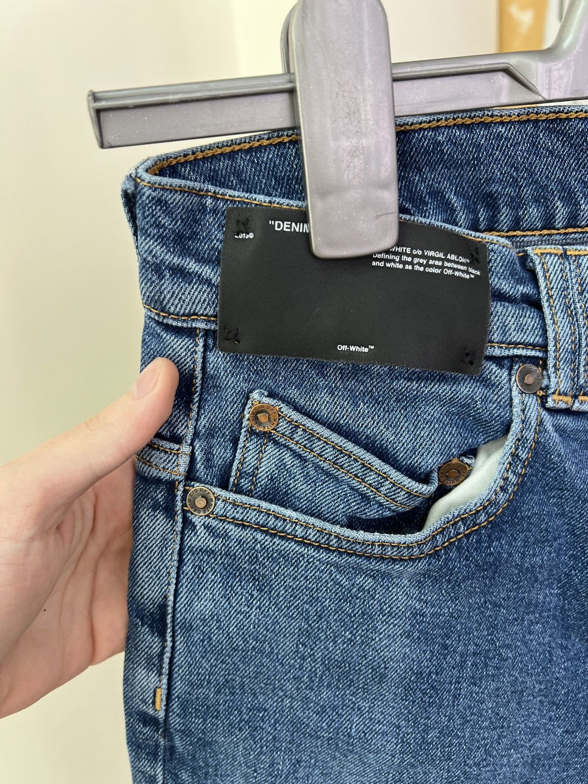 Off-White Vintage Off-White Denim Label Blue Women’s Jeans Size 30" / US 8 / IT 44 - 7 Thumbnail