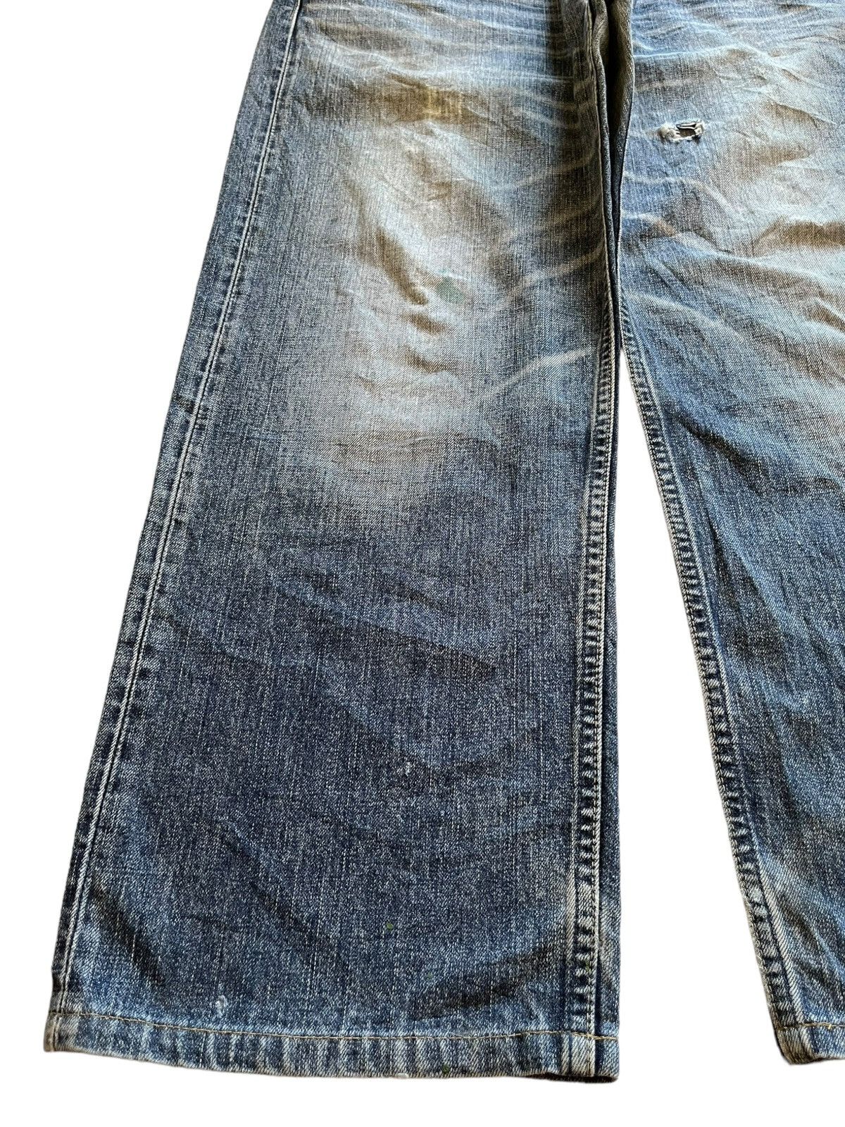 Levi's Vintage 90s Levis 503 Bartacks Blue Wash Ripped Baggy Jeans Size US 36 / EU 52 - 6 Thumbnail