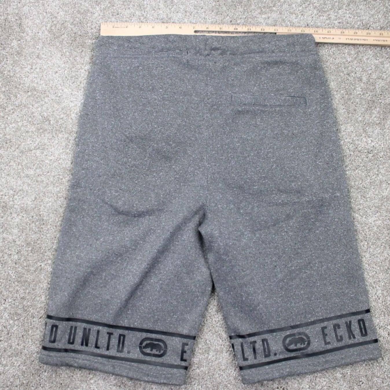 Ecko Unltd. Ecko UNLTD Sweat Shorts Mens Small Gray Drawstring Polyester w/ 12" inseam Size US 29 - 6 Thumbnail