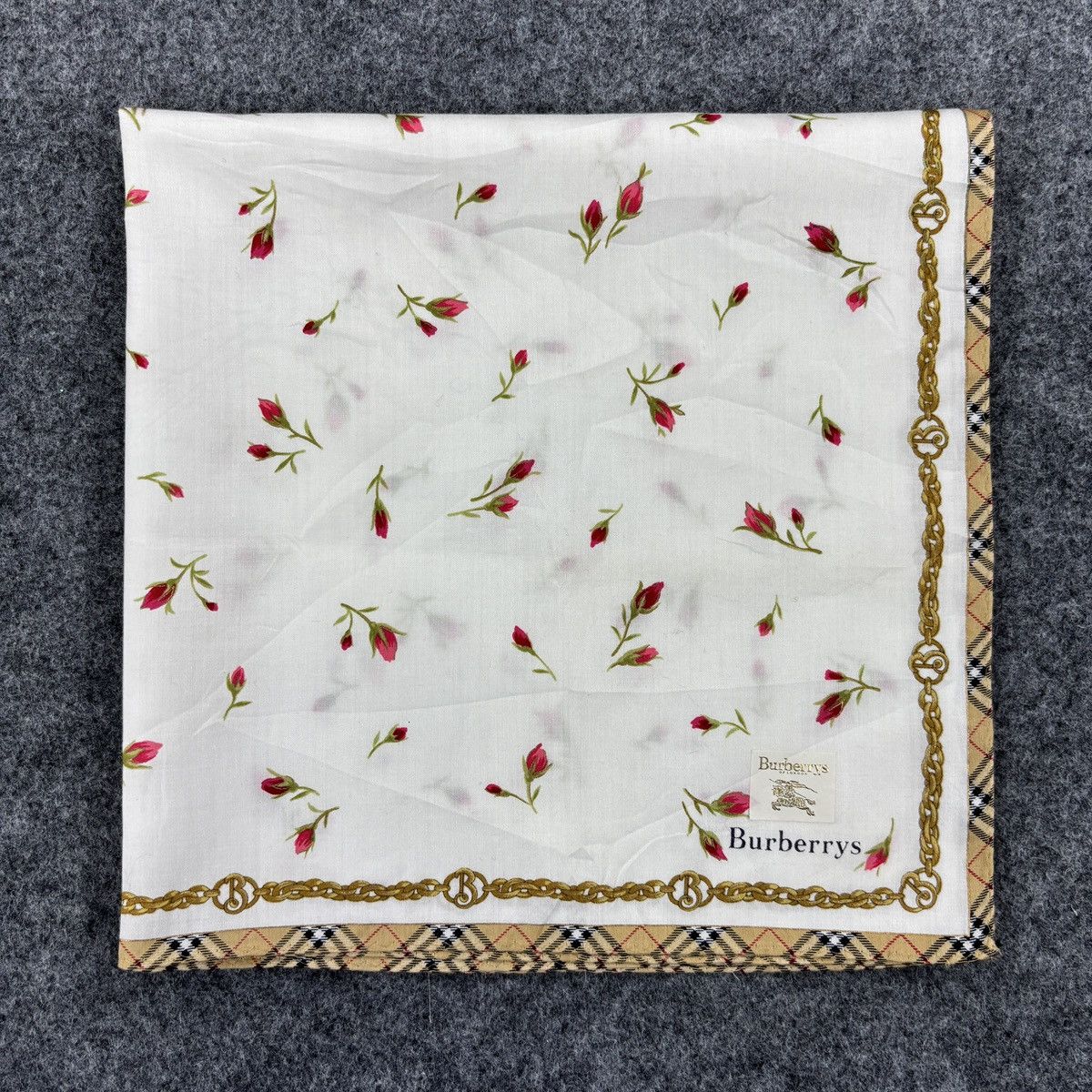Burberry × Vintage Handkerchief # E003 # Bandana # Neckerchief Size ONE SIZE - 6 Thumbnail