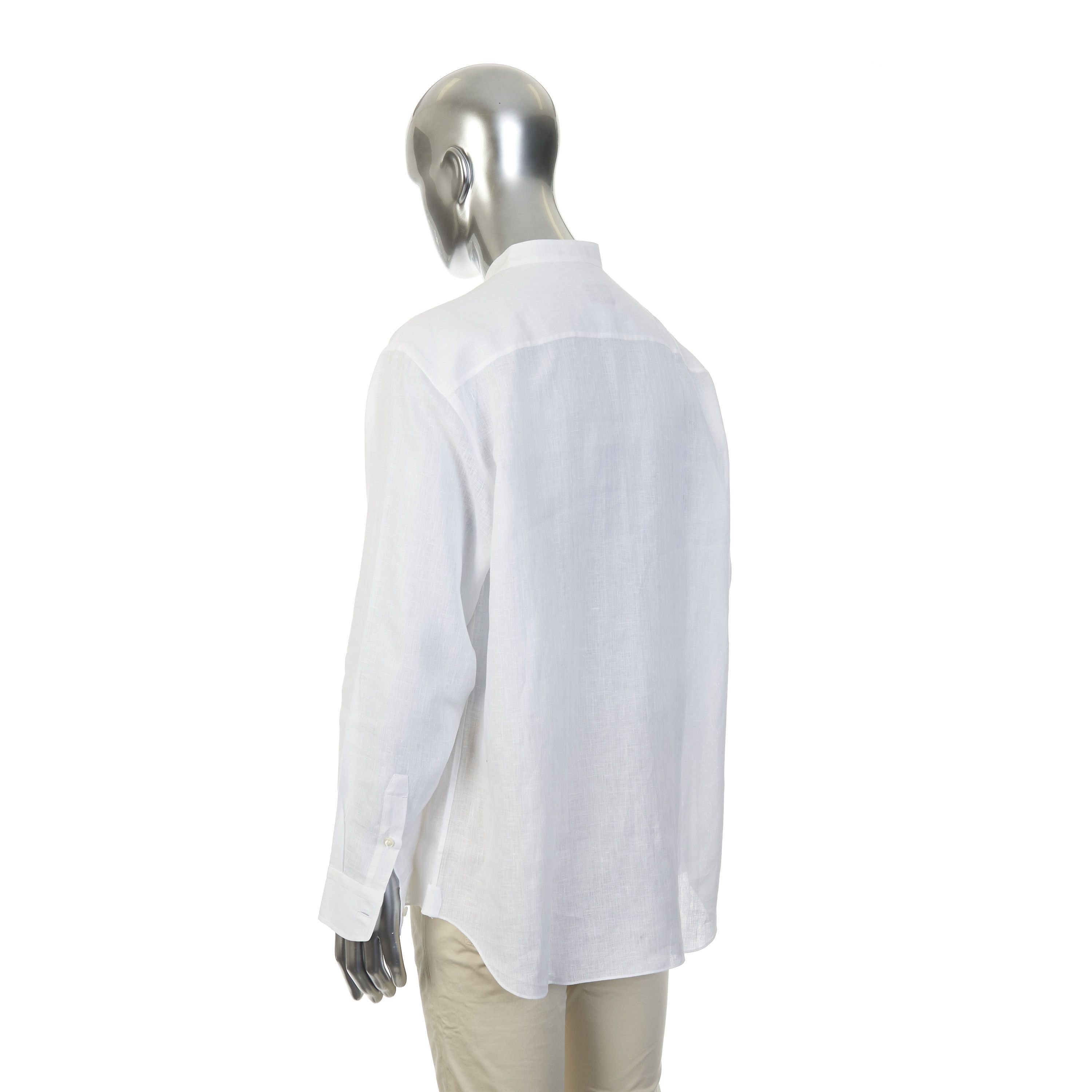 Brioni White Linen Shirt Size US XL / EU 56 / 4 - 5 Thumbnail