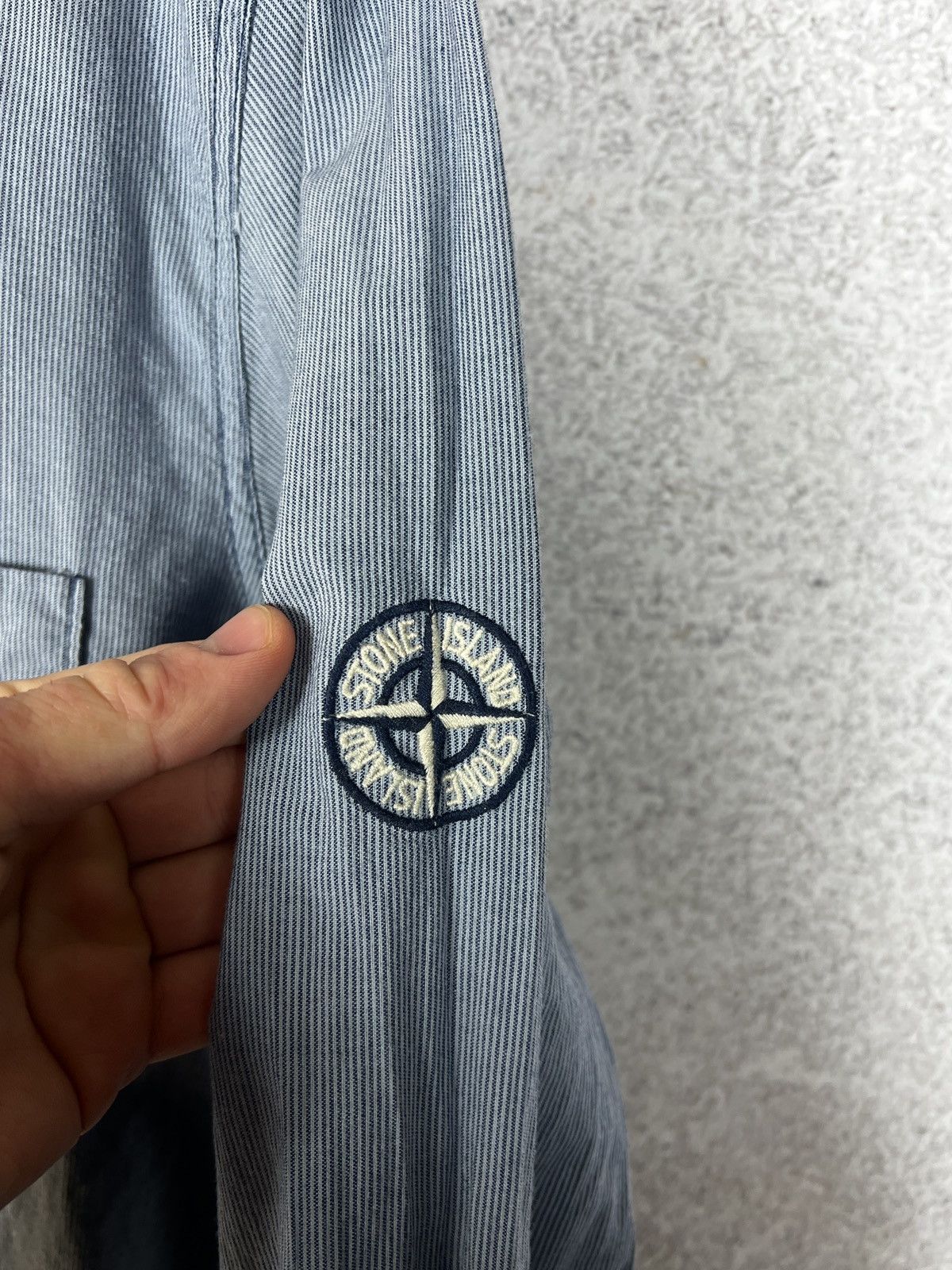 Massimo Osti Vintage Stone Island S/S 2010 Striped Shirt Stitched Logo Size US L / EU 52-54 / 3 - 2 Thumbnail