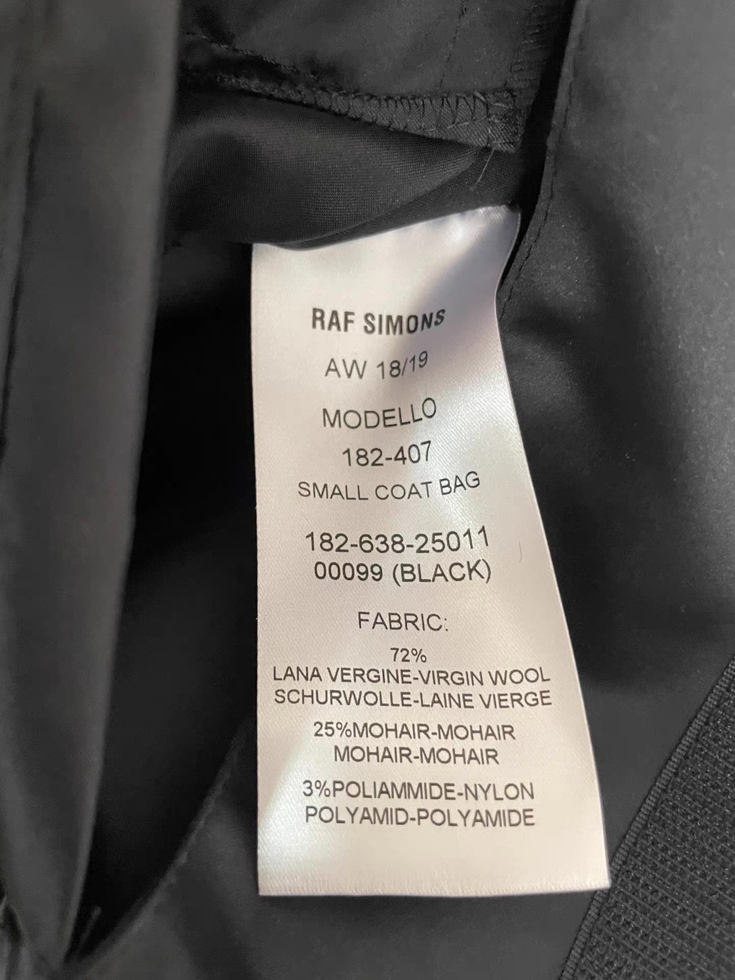 Raf Simons Raf Simons 18FW Black Wool Oversized Shoulder Bag Ｑ21 Size ONE SIZE - 3 Thumbnail