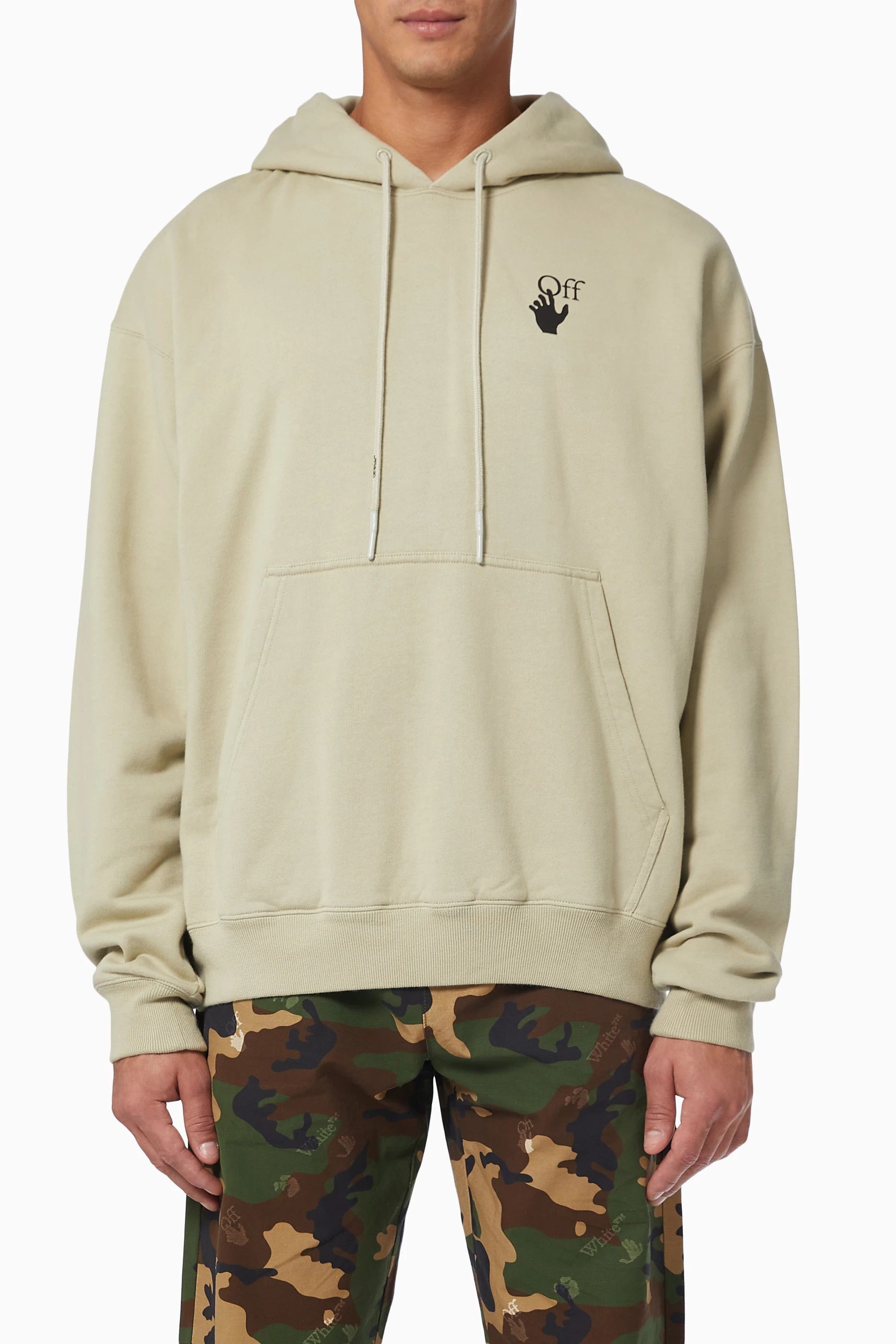 Off-White Beige Bubble Arrows Oversized Skate Hoodie Size US XXS / EU 40 - 4 Thumbnail