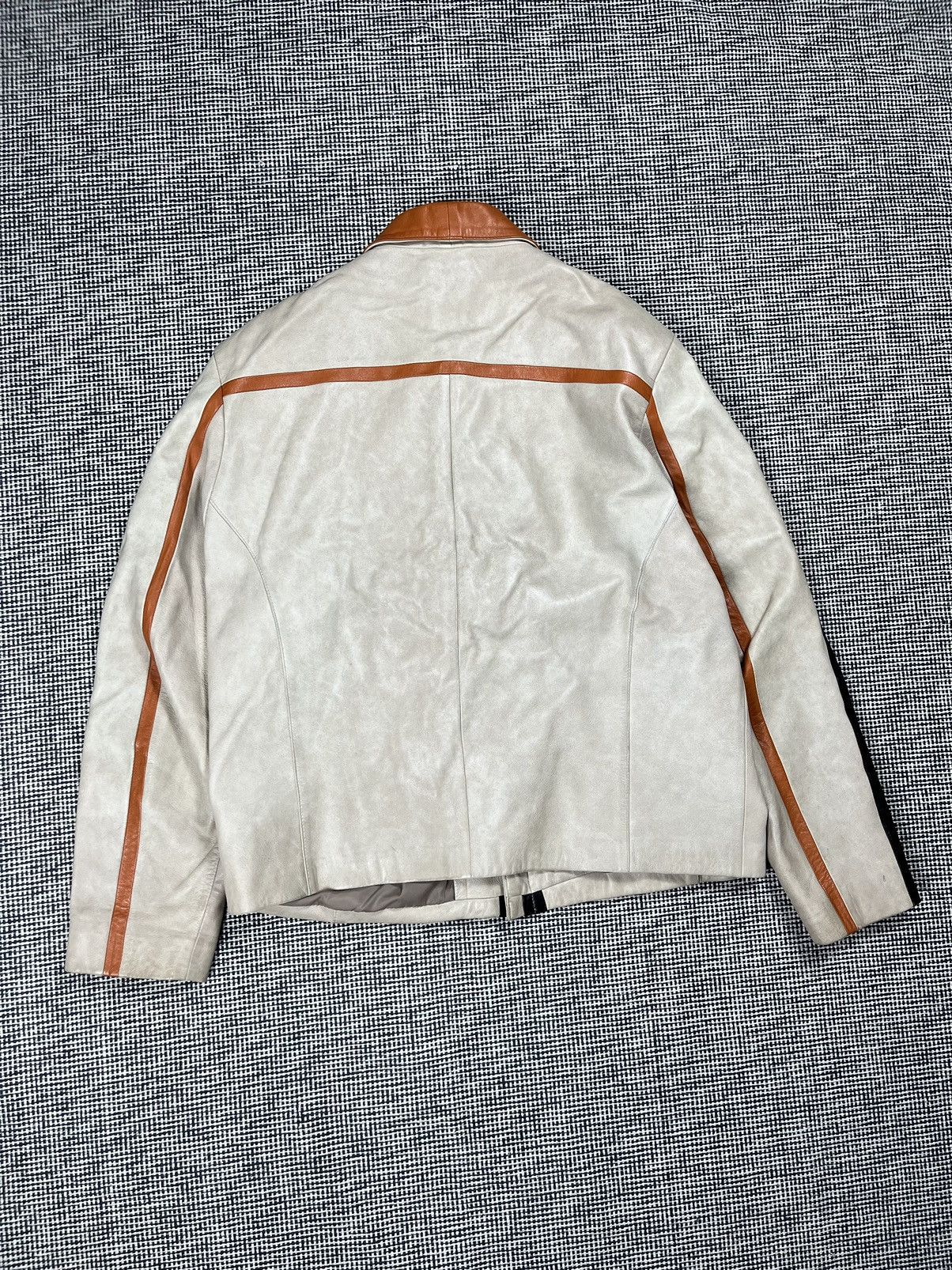 Genuine Leather Vintage striped racing style genuine leather jacket y2k Size US XL / EU 56 / 4 - 3 Thumbnail