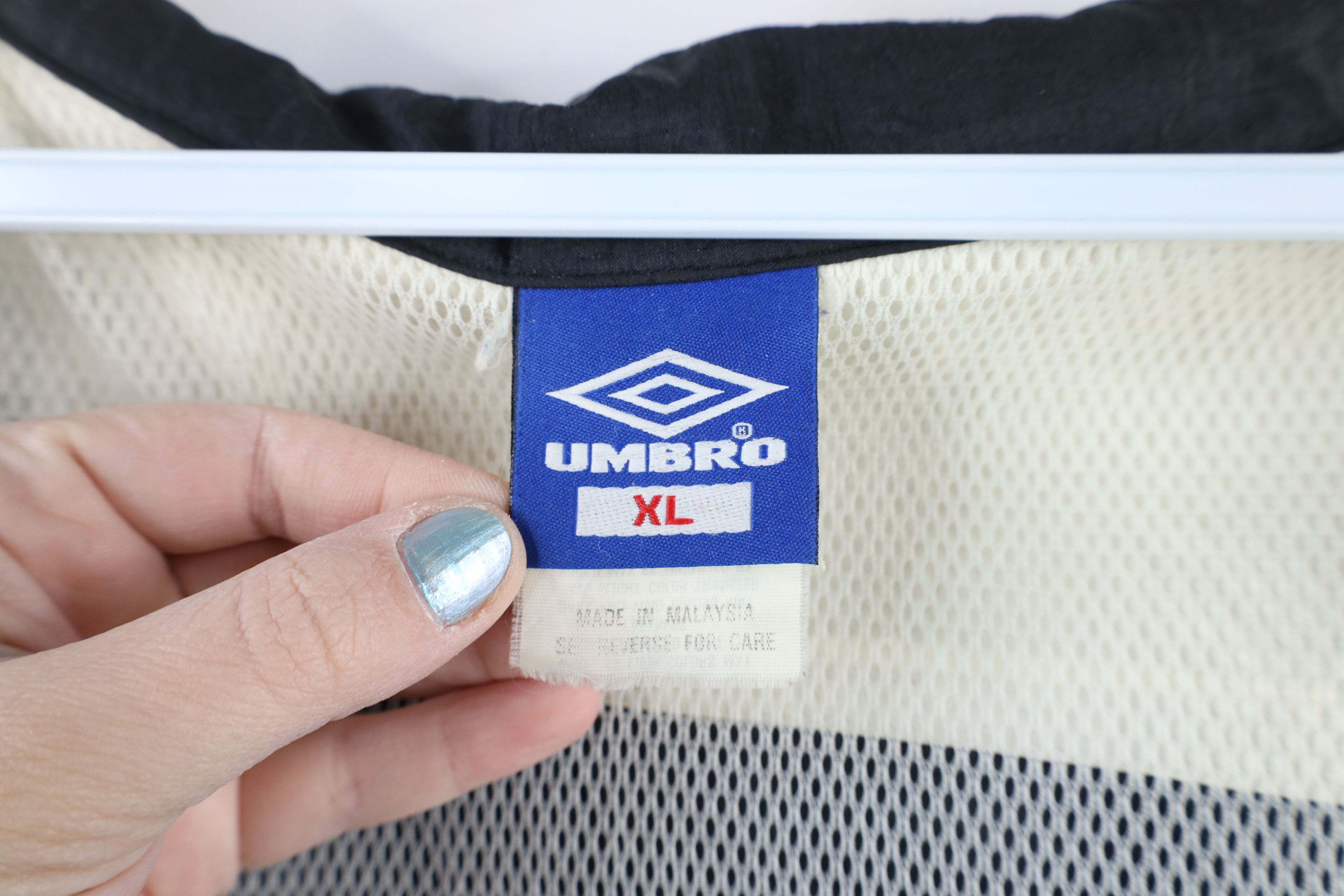 Umbro × Vintage Vintage 90s Umbro Spell Out Soccer Hooded Windbreaker Jacket Size US XL / EU 56 / 4 - 9 Thumbnail