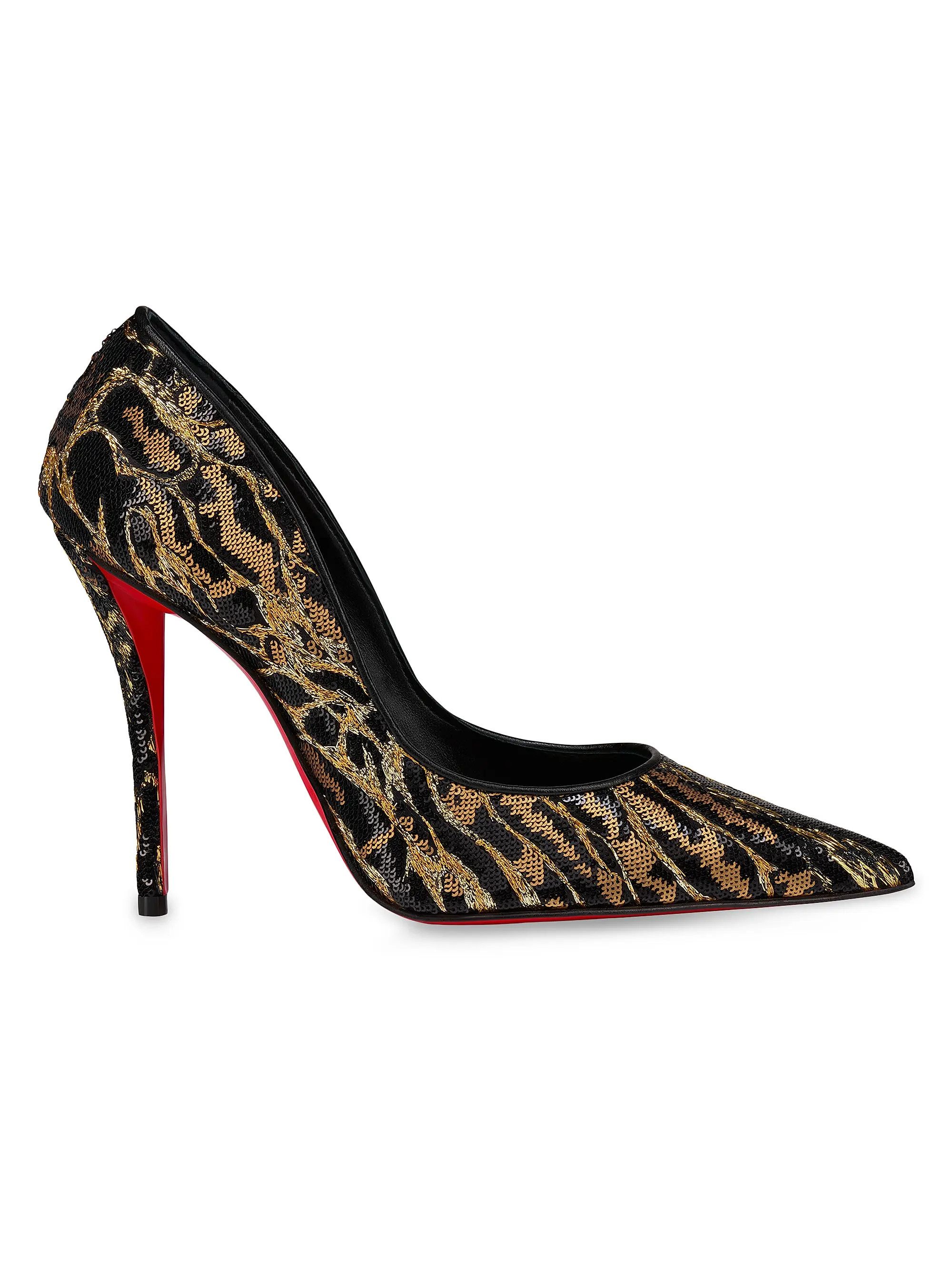 Christian Louboutin os11x0126 Miss Z Ocelot 100mm Satin Pumps in Multicolor Size US 11 / IT 41 - 1 Thumbnail
