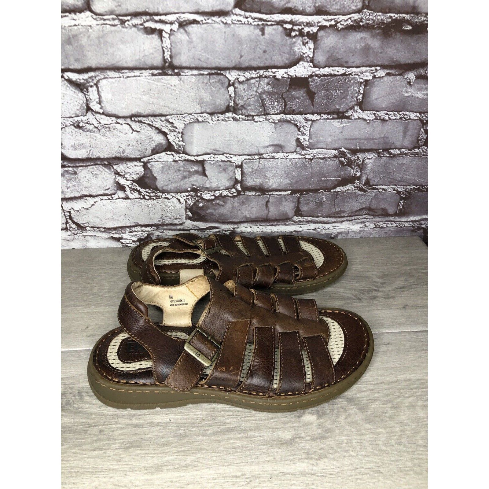Born Born Brown Leather Fisherman Casual Adjustable Strap Sandals Size US 8 / EU 41 - 3 Thumbnail