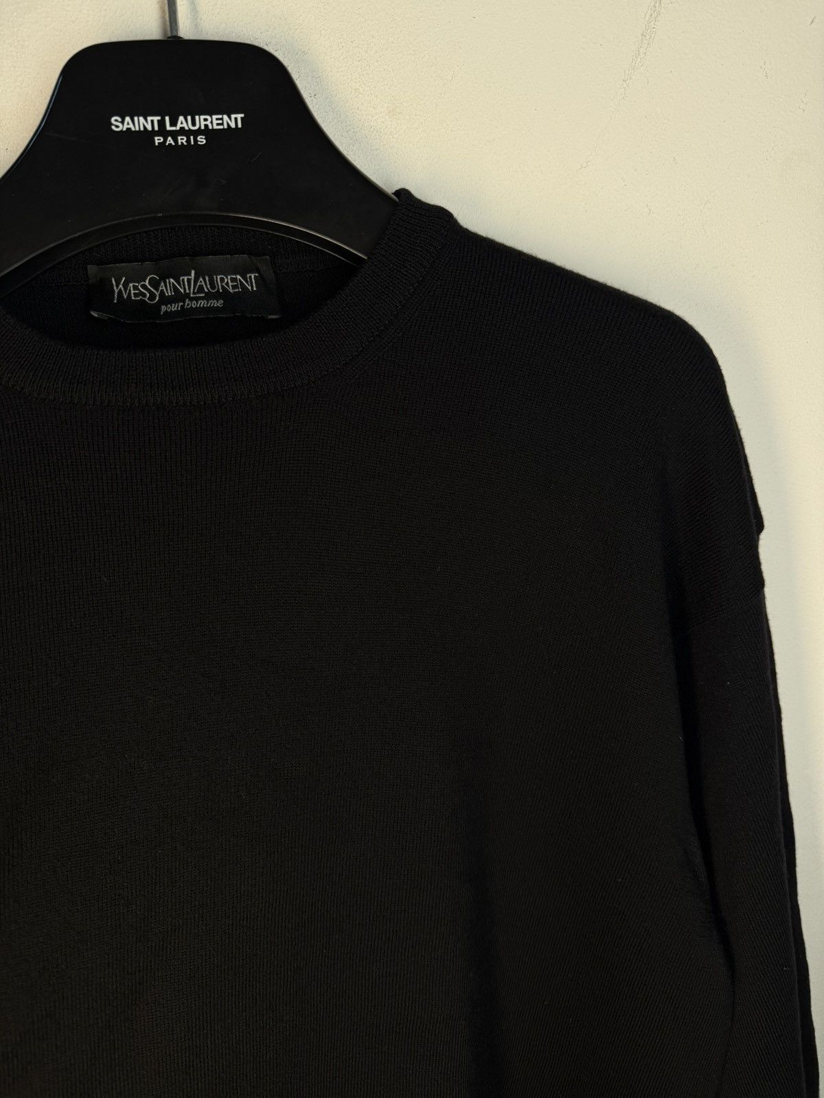 Yves Saint Laurent 🇮🇹Italy Wool YSL Sweater Soft Black Sweatshirt Light Vintage Size US M / EU 48-50 / 2 - 5 Thumbnail