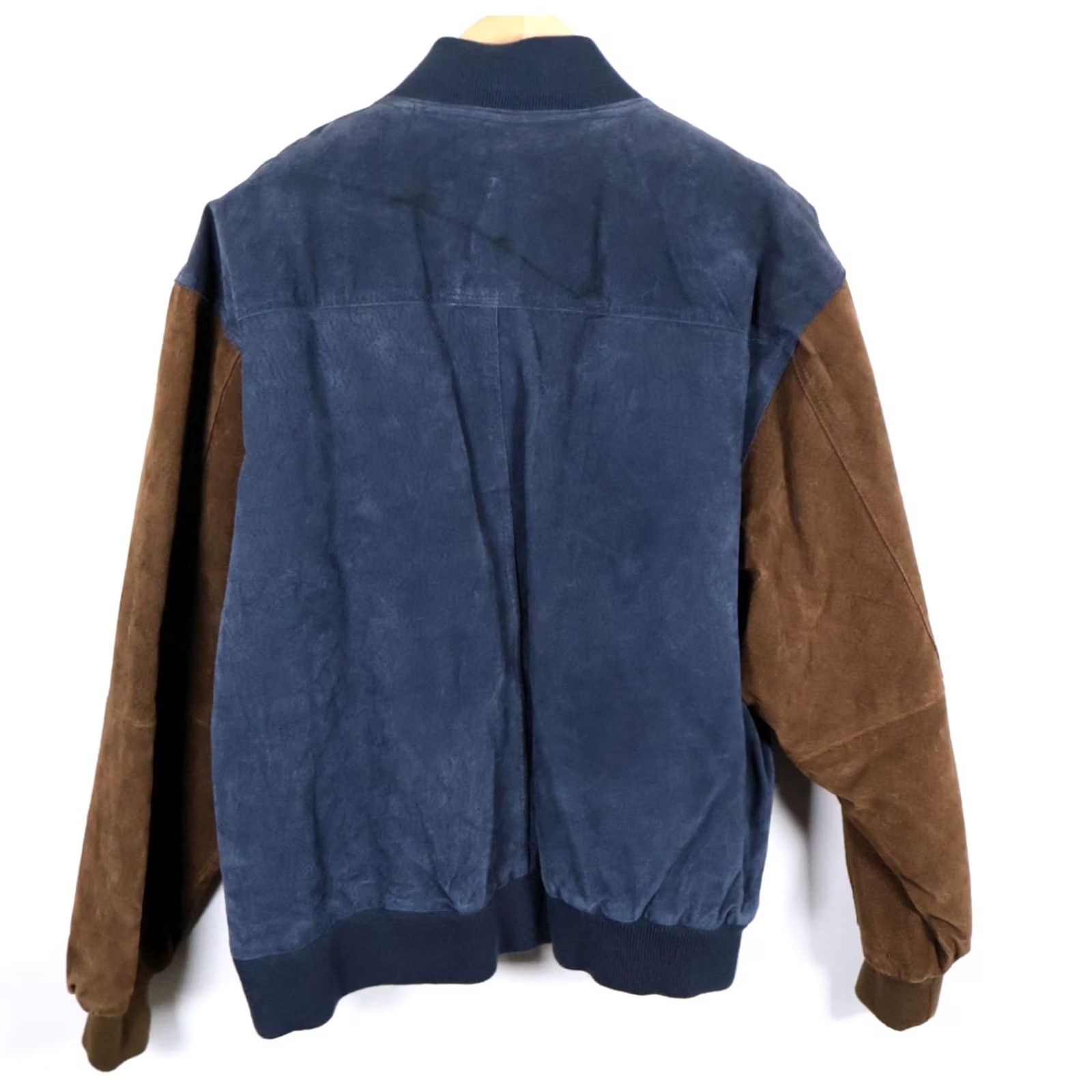 Vintage VINTAGE New Zealand Outback Leather Jacket Mens XL Blue Brown Varsity Zip Up Insulated Bomber Jacket Size US XL / EU 56 / 4 - 2 Thumbnail