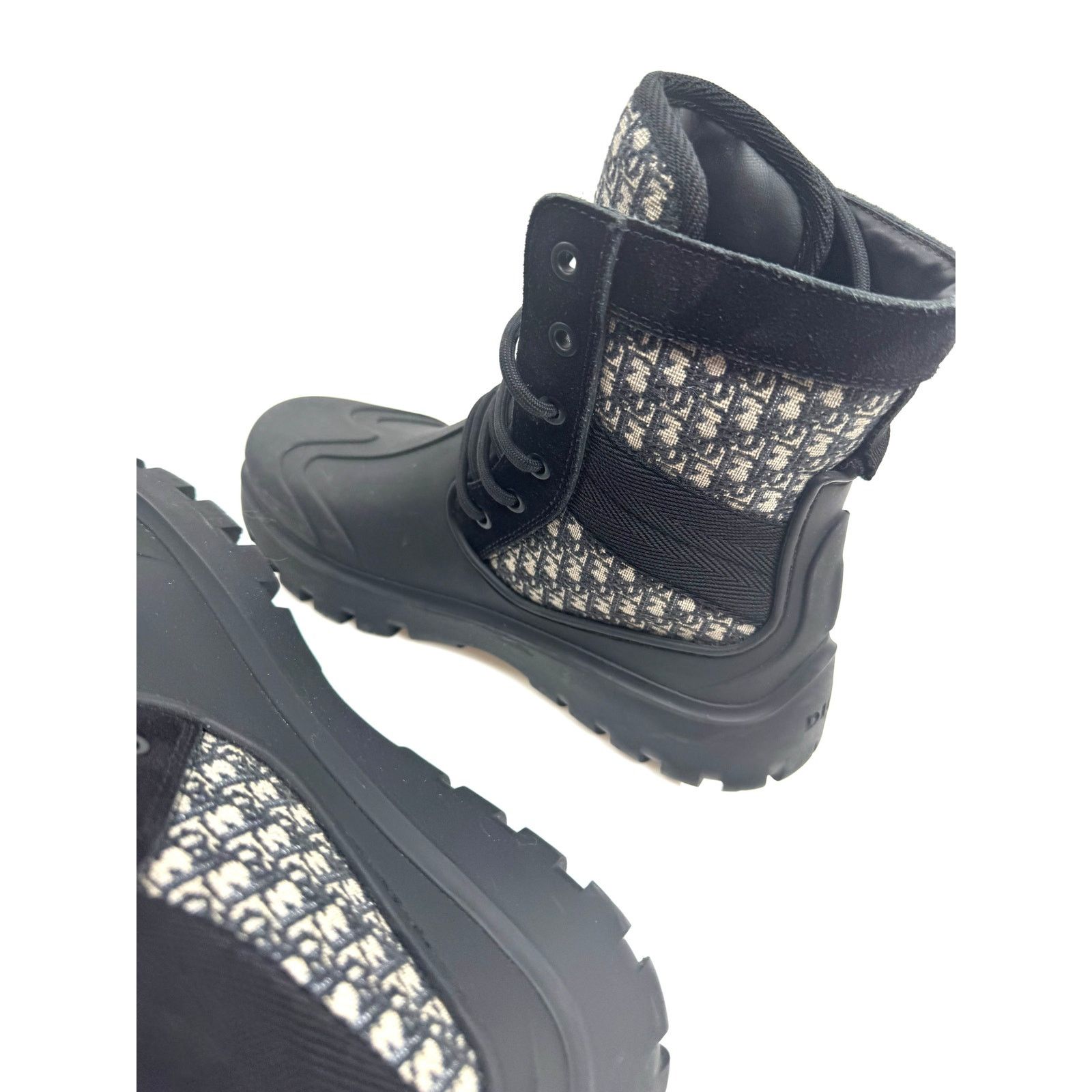 Dior Dior Garden Oblique Black/Beige Lace Up Combat Boots Size 41 Size US 8 / EU 41 - 22 Thumbnail