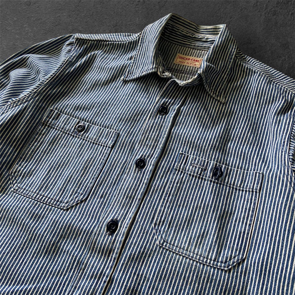 Sugar Cane Sugar Cane Hickory Stripe Work Shirt - Made In USA Size US M / EU 48-50 / 2 - 3 Thumbnail