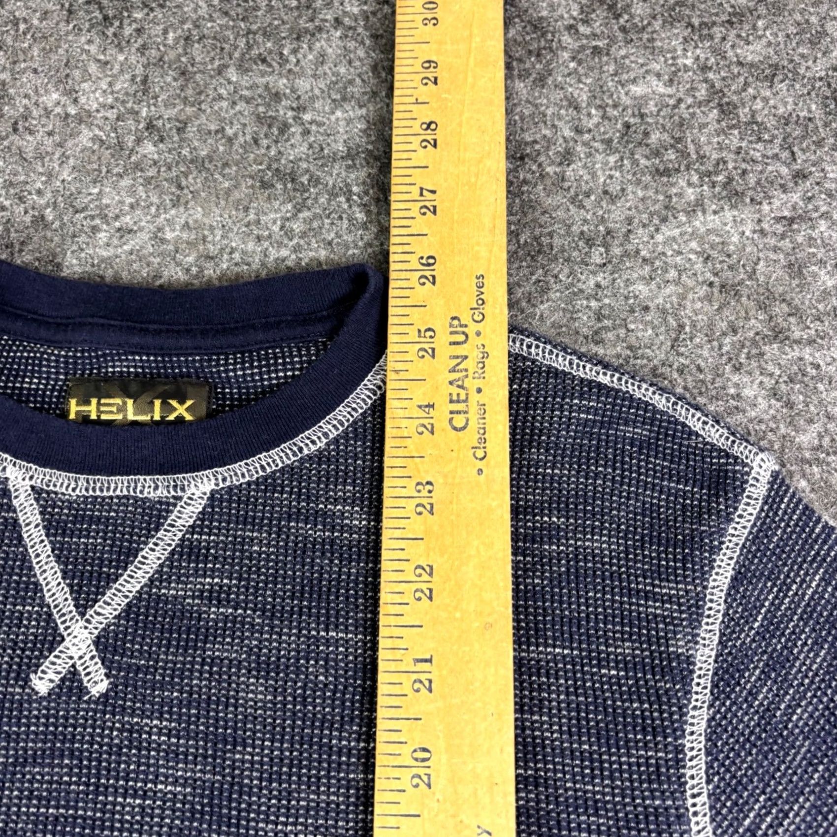 Vintage Helix Mens Navy Blue Marl Waffle Knit Thermal Long Sleeve Shirt Crewneck M Blue Mens Long Sleeve Shirt Thermal Knit Crew Neck Size US M / EU 48-50 / 2 - 5 Thumbnail