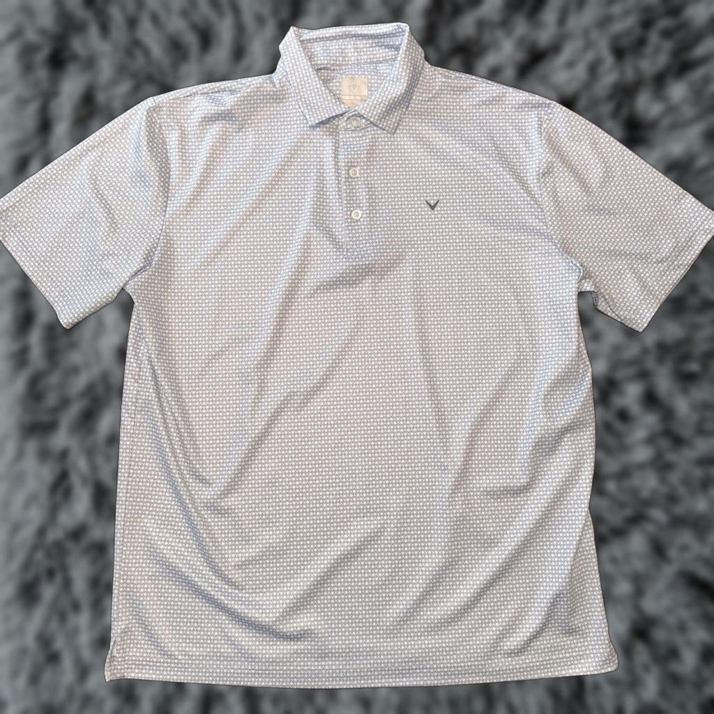 Callaway Callaway Polo Shirt Opti-Dri Golf Ball AOP Gray White Mens L Large Size US L / EU 52-54 / 3 - 1 Thumbnail