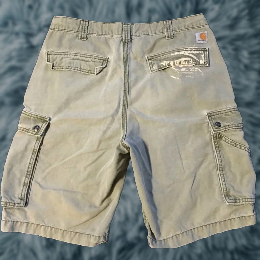 Carhartt Vtg 90s Carhartt Cargo Shorts Distressed Green 34 Mens Punk Grunge Biker USA Carpenter Short Size US 34 / EU 50 - 1 Thumbnail