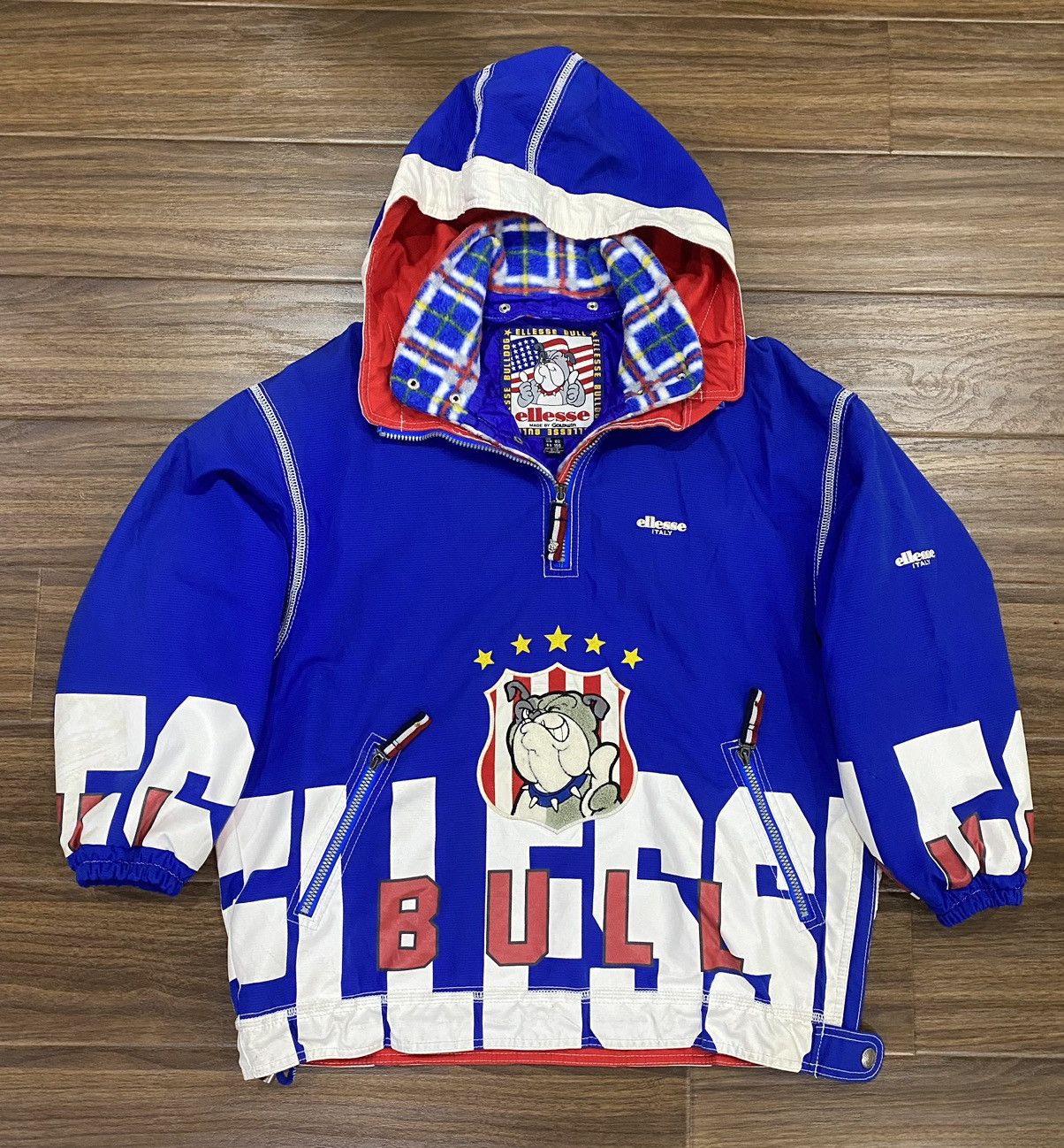 Ellesse × Vintage Vintage ELLESSE BULL HalfZipper Hoodie Size US M / EU 48-50 / 2 - 1 Thumbnail