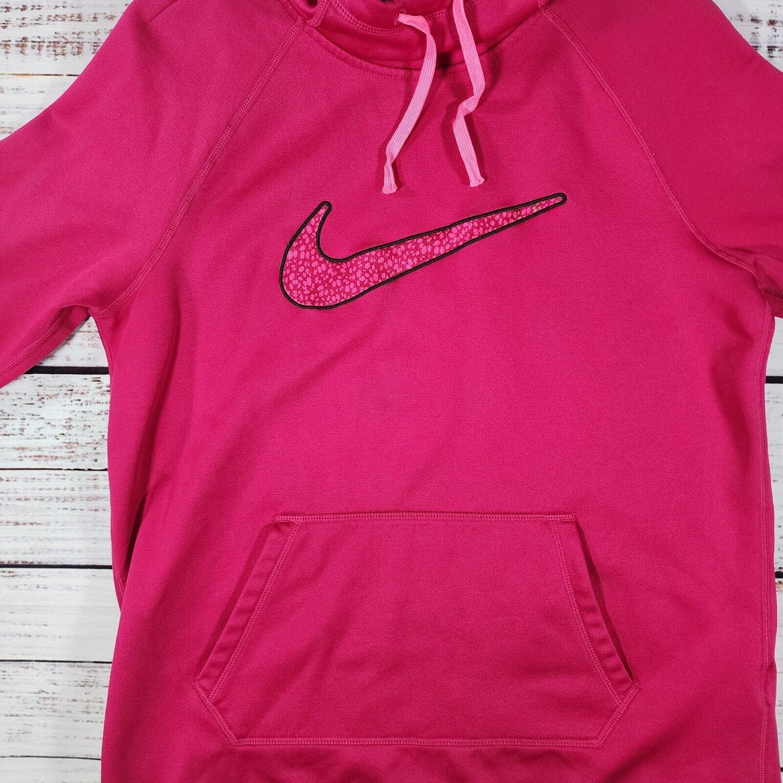 Nike Womens Nike Hot Pink Therma Fit Hoodie Med Big Swoosh Logo Size M / US 6-8 / IT 42-44 - 3 Thumbnail