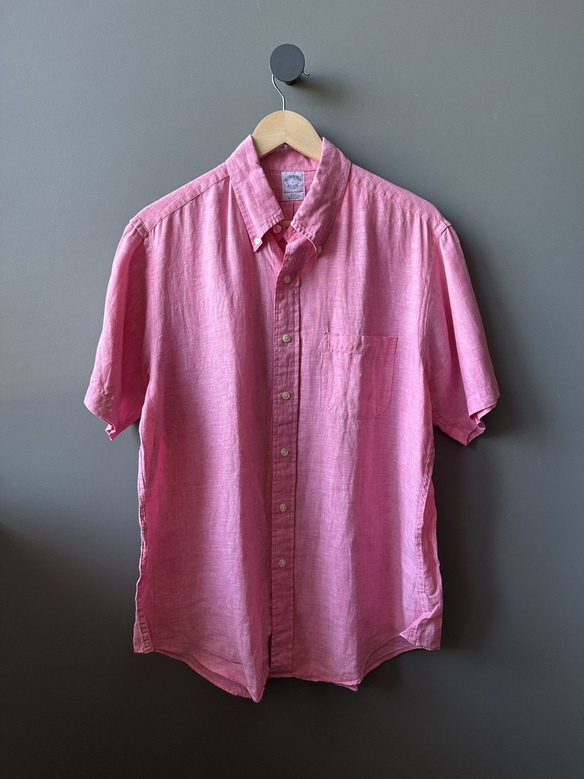 Brooks Brothers Brooks Brothers Pink Linen Slim Fit Shirt Size L Size US L / EU 52-54 / 3 - 1 Thumbnail