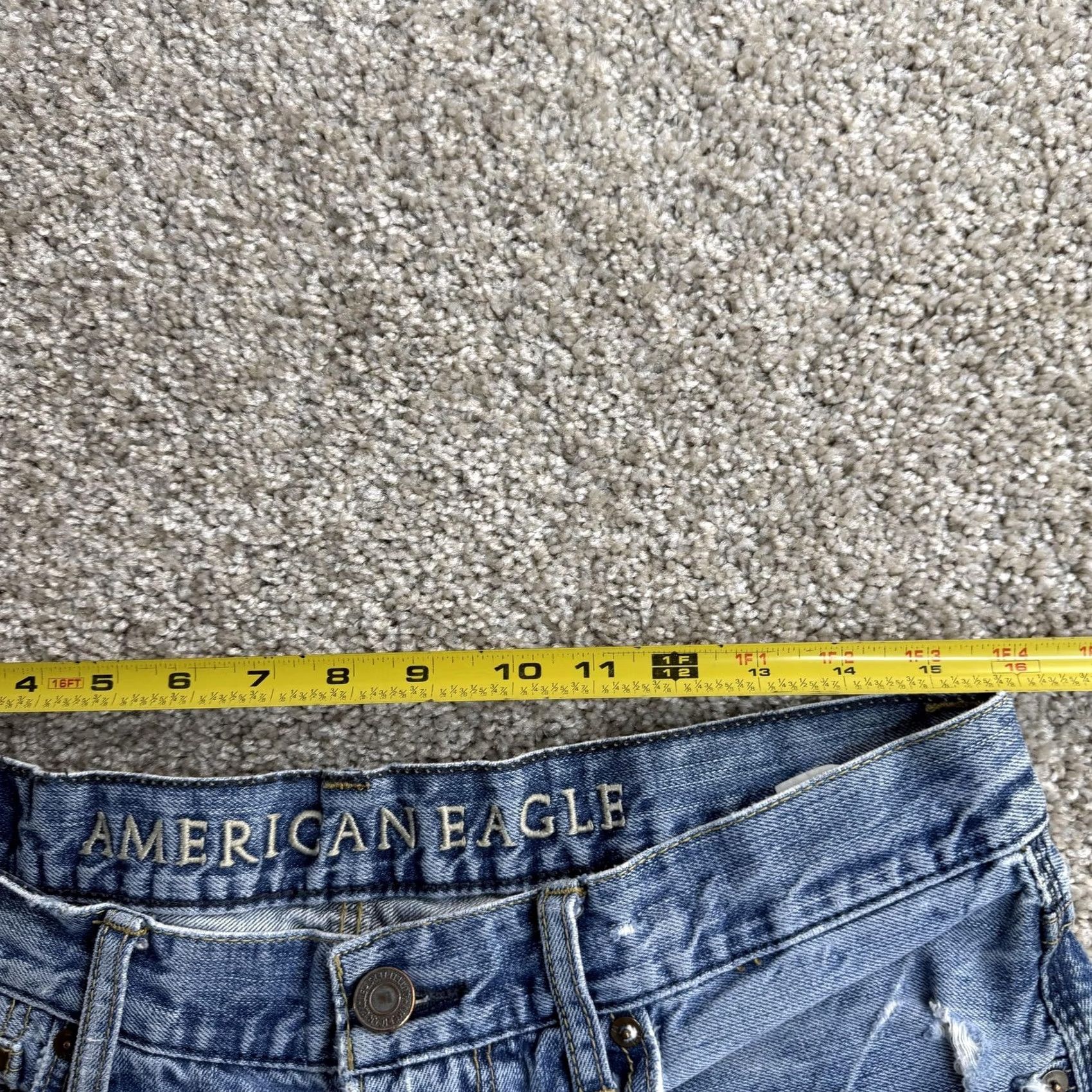 American Eagle Outfitters American Eagle Relaxed Jeans Mens 34x32 Light Wash Blue Denim Distressed Jeans Size US 34 / EU 50 - 7 Thumbnail