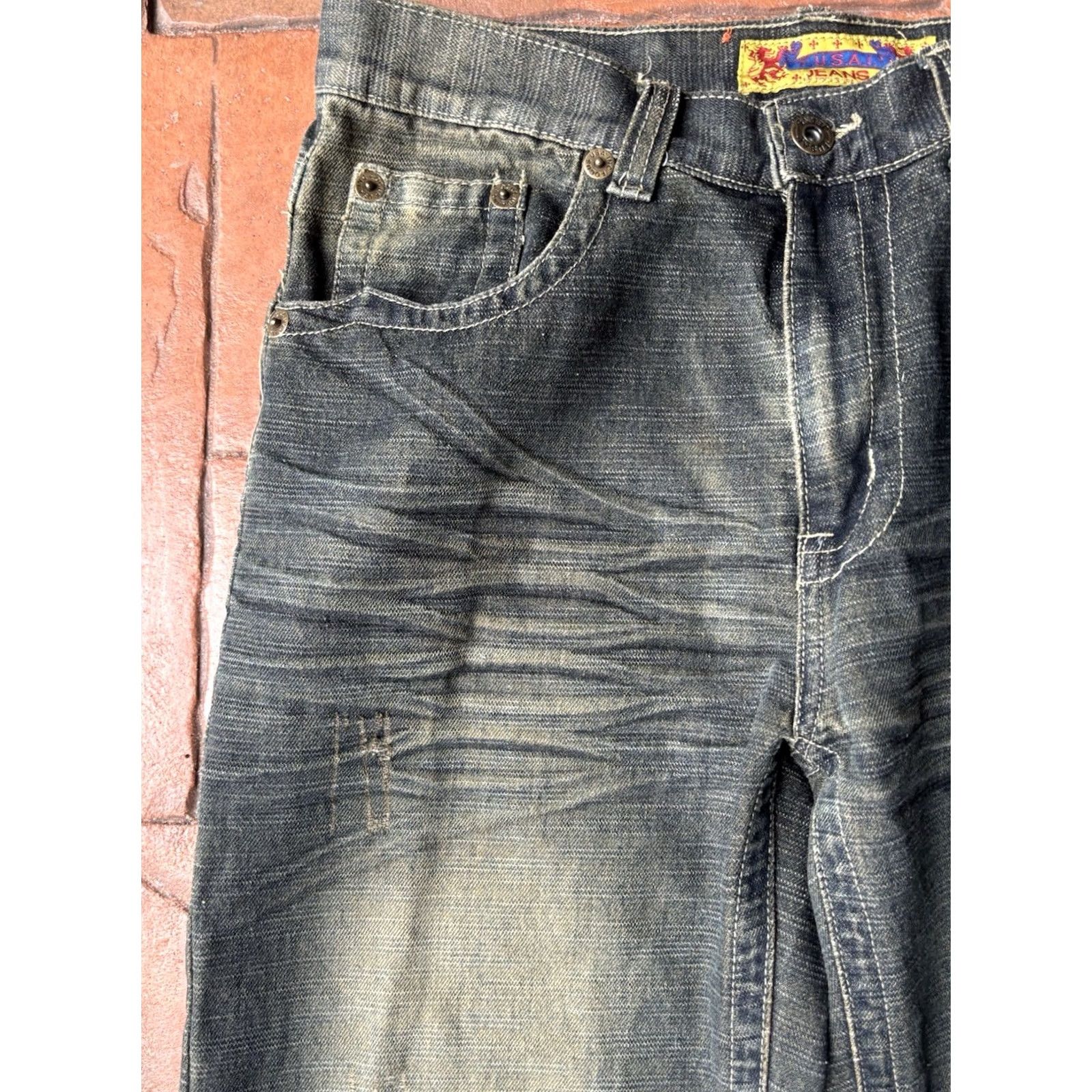Vintage VINTAGE Fusai Baggy Jeans Men’s 34x32 Distressed Grunge Skater Wide-Leg 34 32 Black Cotton Embroidered Medium Mens Size US 34 / EU 50 - 5 Thumbnail